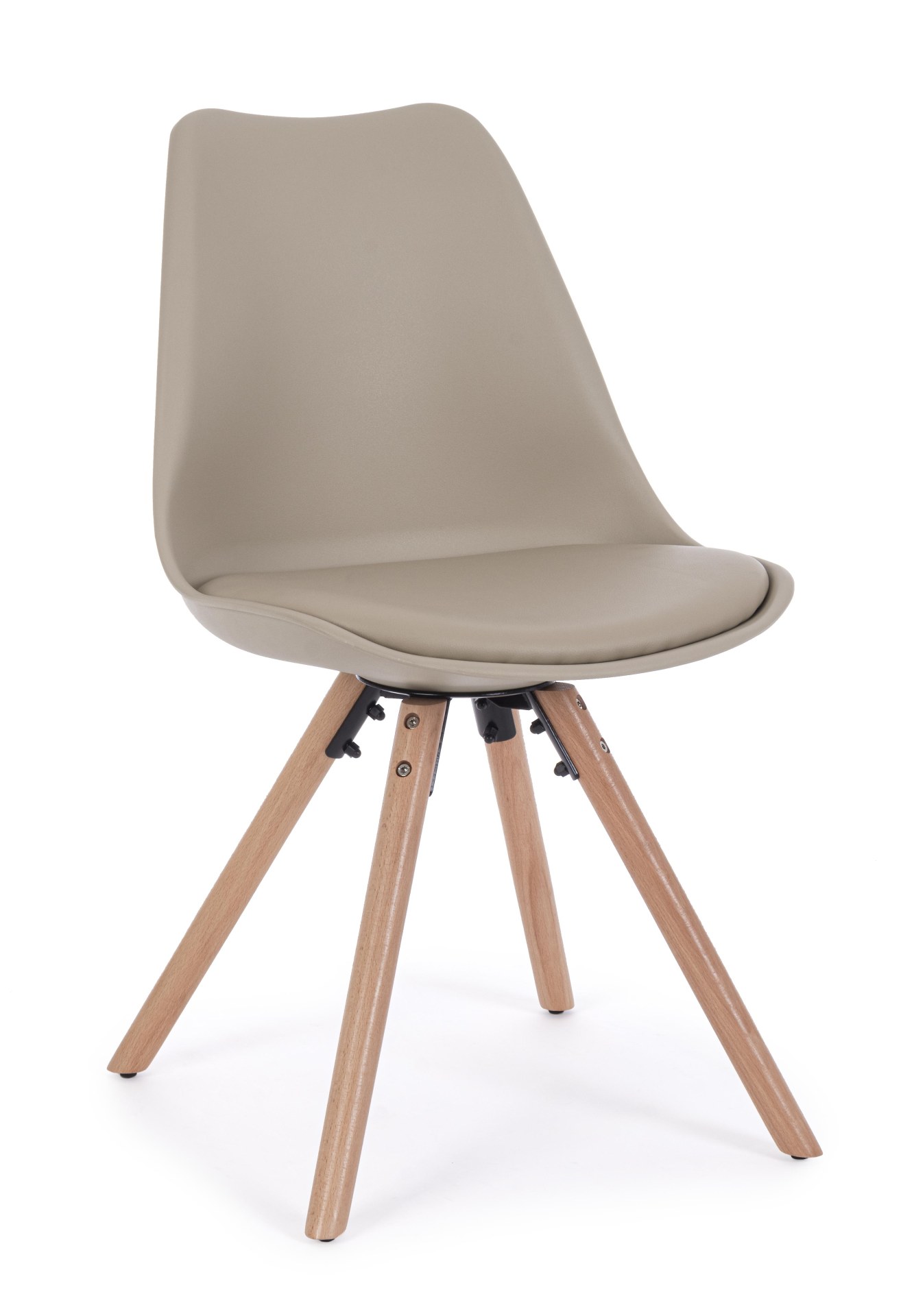 Der Stuhl New Trend überzeugt mit seinem modernem Design. Gefertigt wurde der Stuhl aus Kunststoff, welcher einen Taupe Farbton besitzt. Das Gestell ist aus Buchenholz. Die Sitzhöhe des Stuhls ist 49 cm