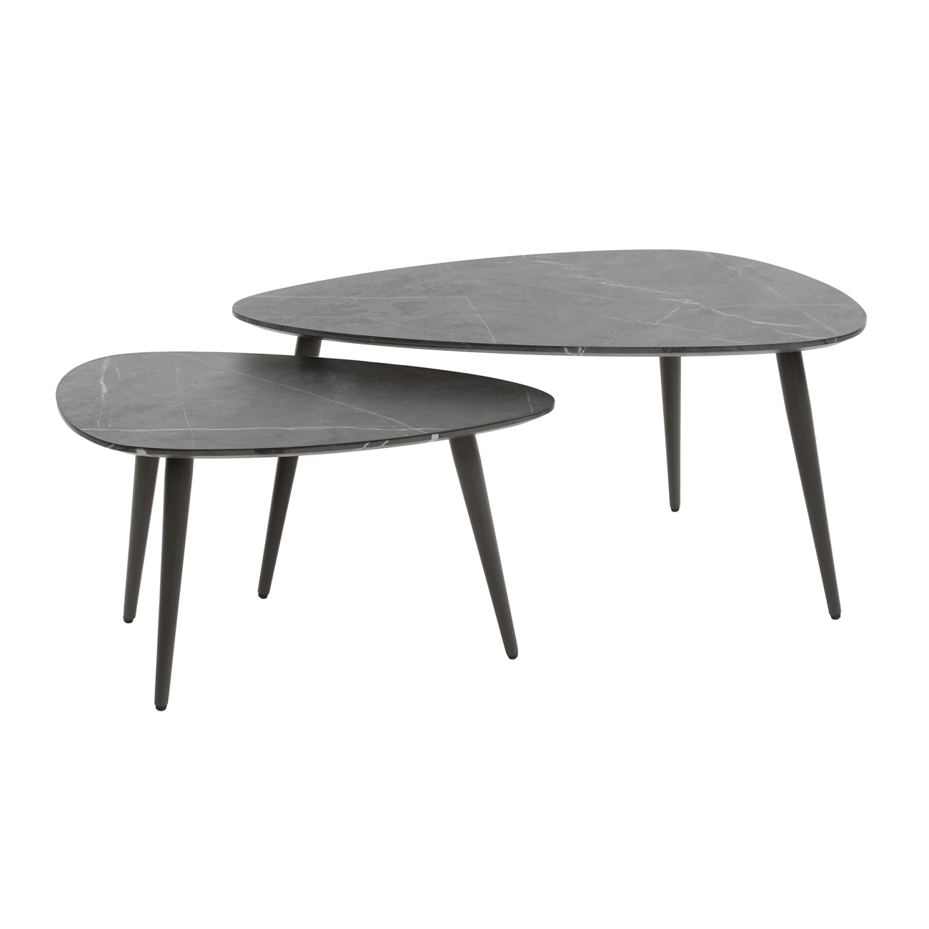 2er-Set Couchtisch Melamik in Keramik-Optik, Organisch 2er-Set Couchtisch Melamik in Keramik-Optik, Organisch
