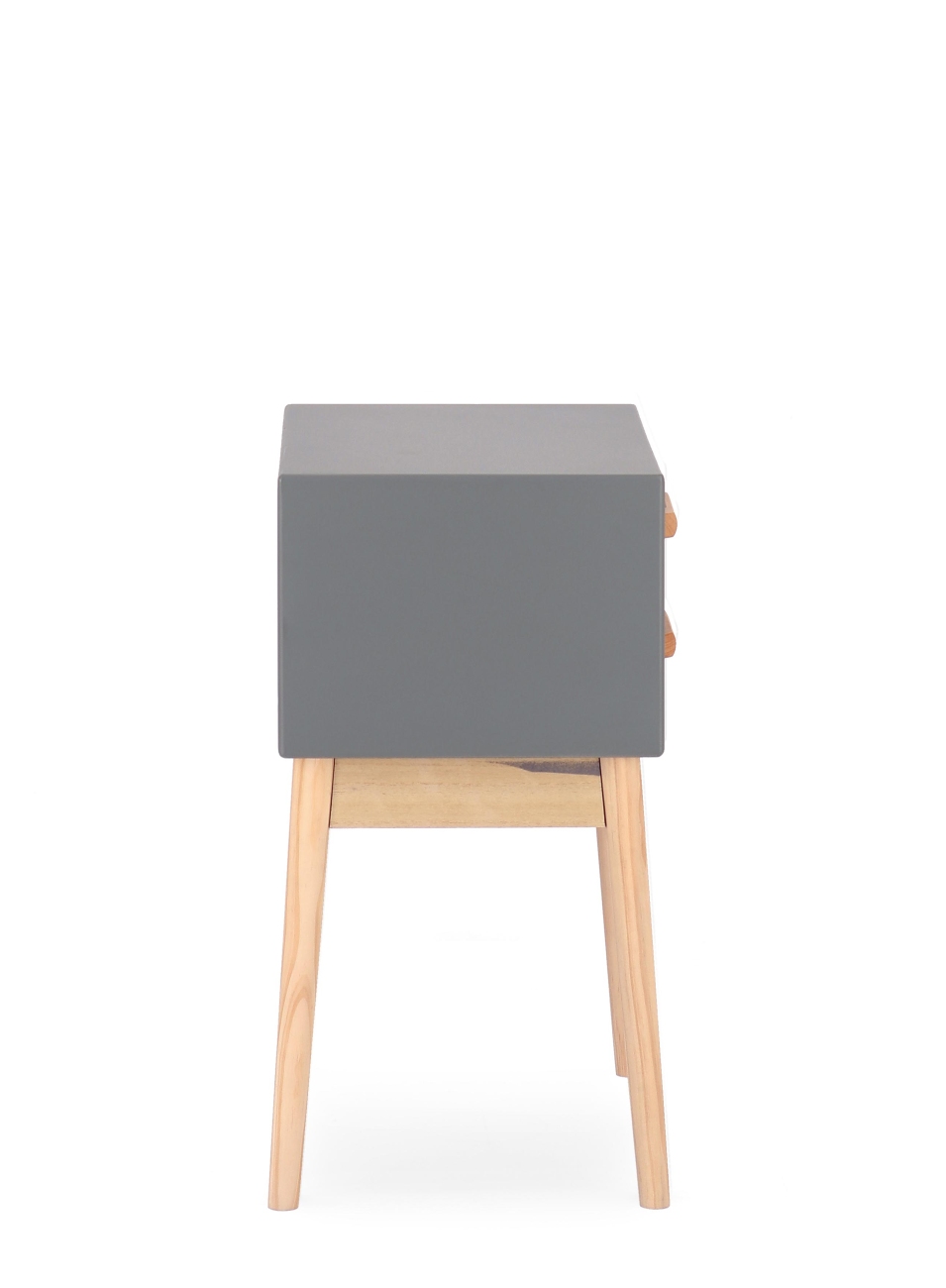 Kommode Ordinary aus Kiefernholz Grau, 2 Schubladen