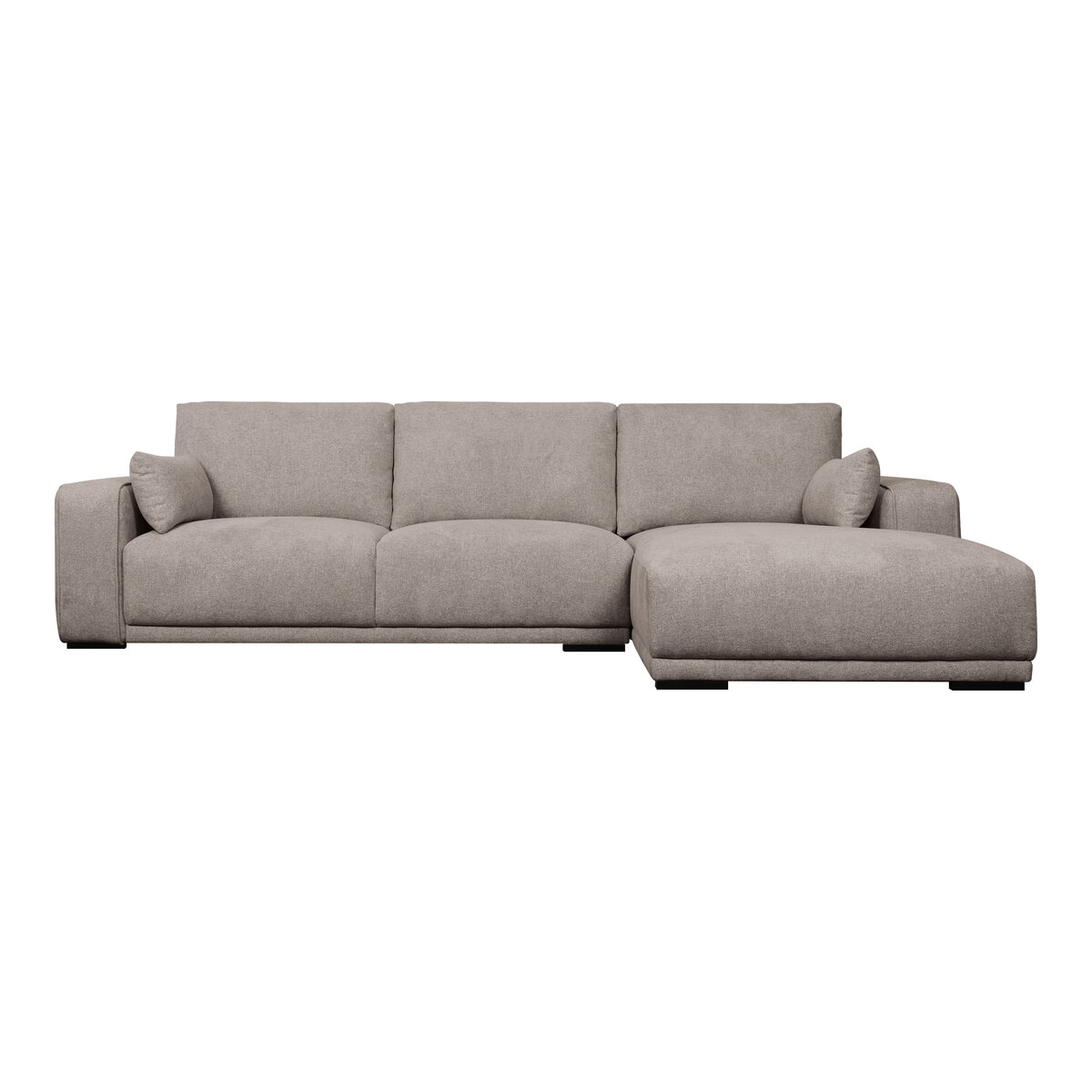 Ecksofa Fonora Taupe - Rechte Recamiere, Federkern & OEKO-TEX Stoff
