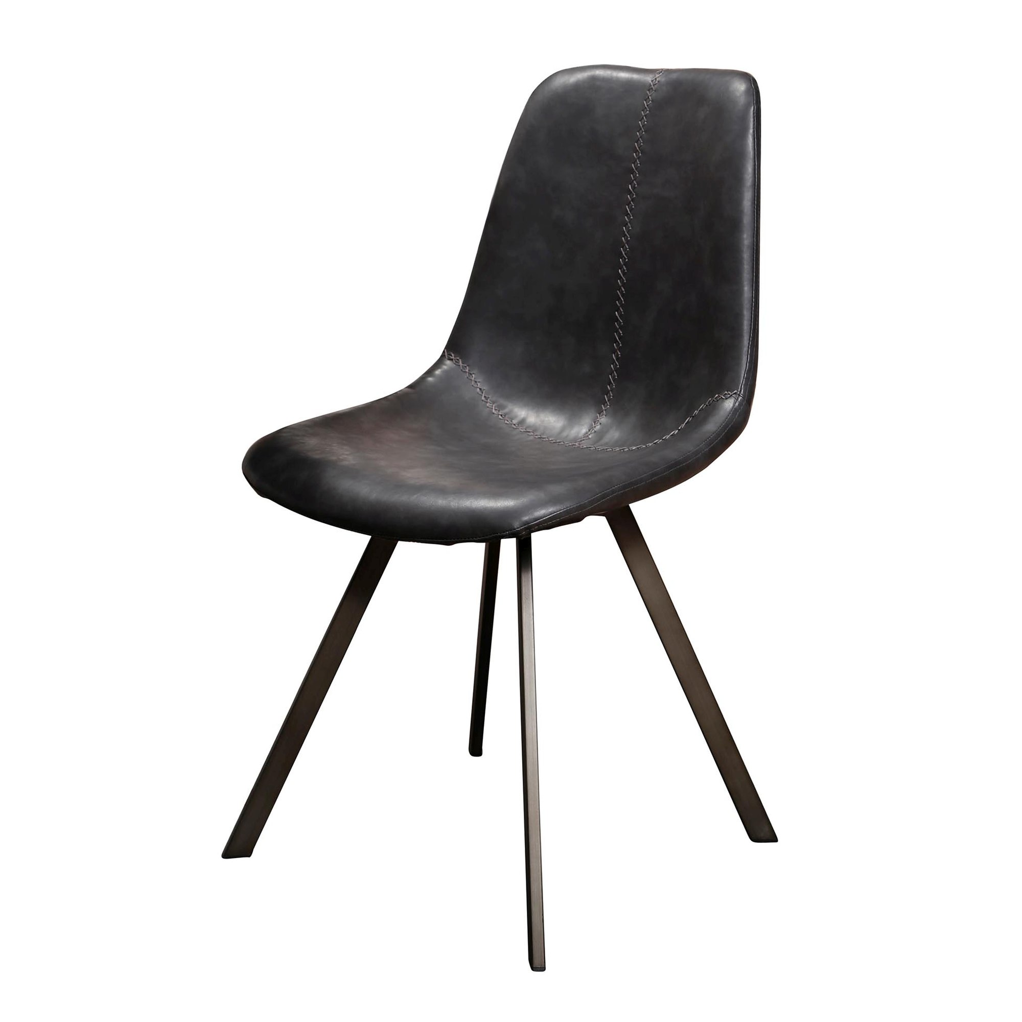 4er-Set Esszimmerstuhl Edeostol - Kunstleder, Schwarz