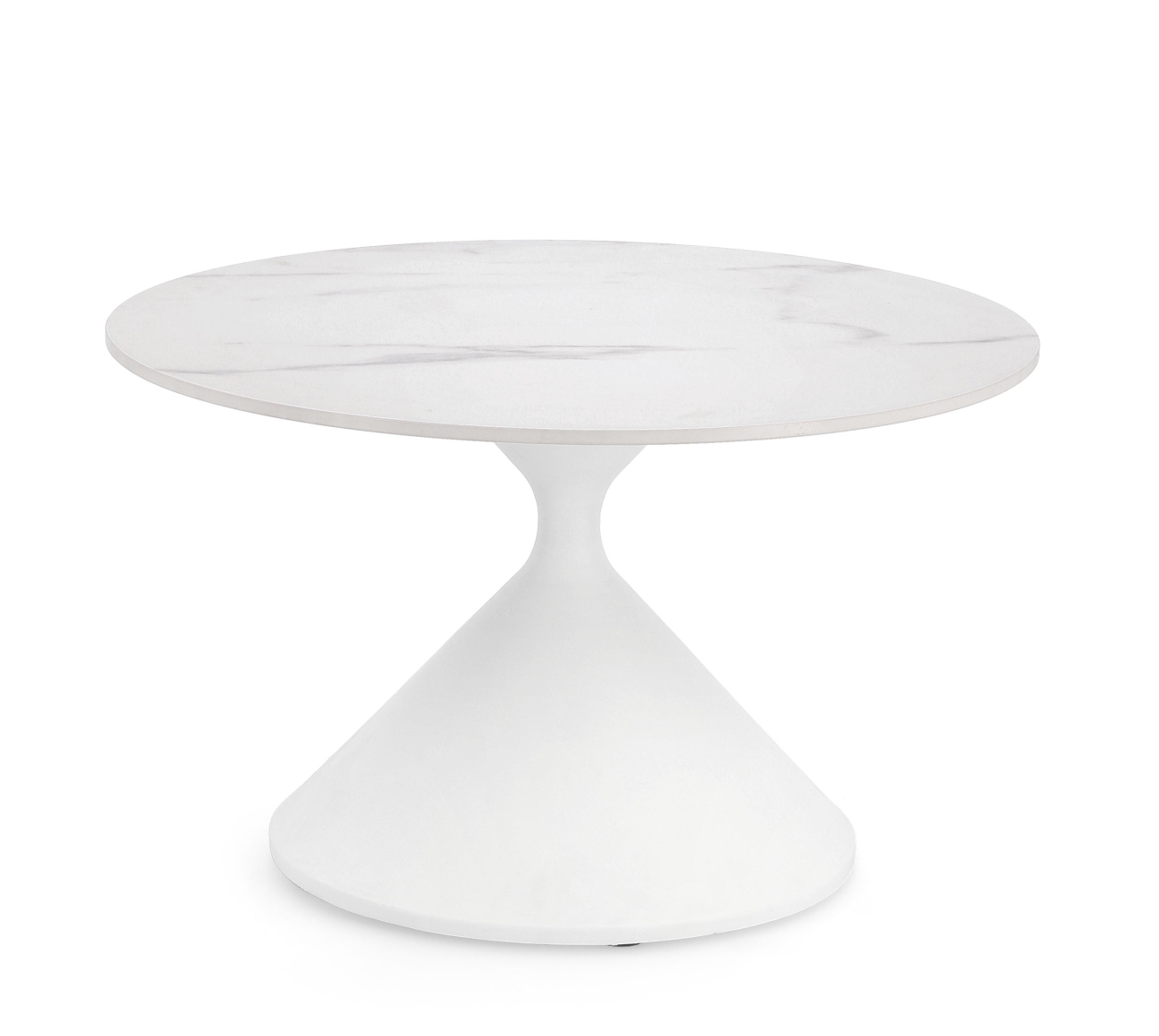 Couchtisch Joona in Marmor-Optik Ø 70 cm, Weiß Couchtisch Joona in Marmor-Optik Ø 70 cm, Weiß