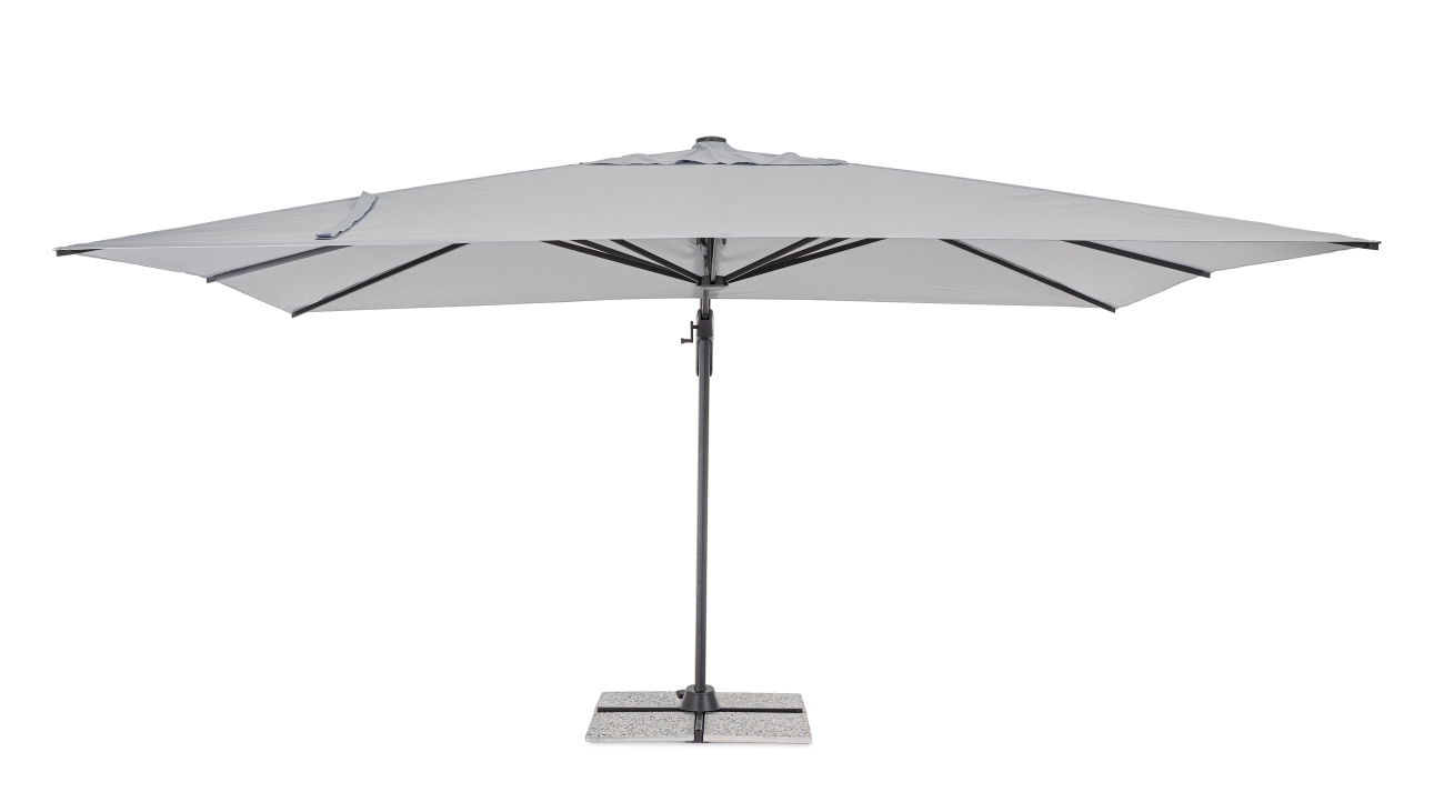 Sonnenschirm Vega aus Aluminium 3x4 m, Hellgrau