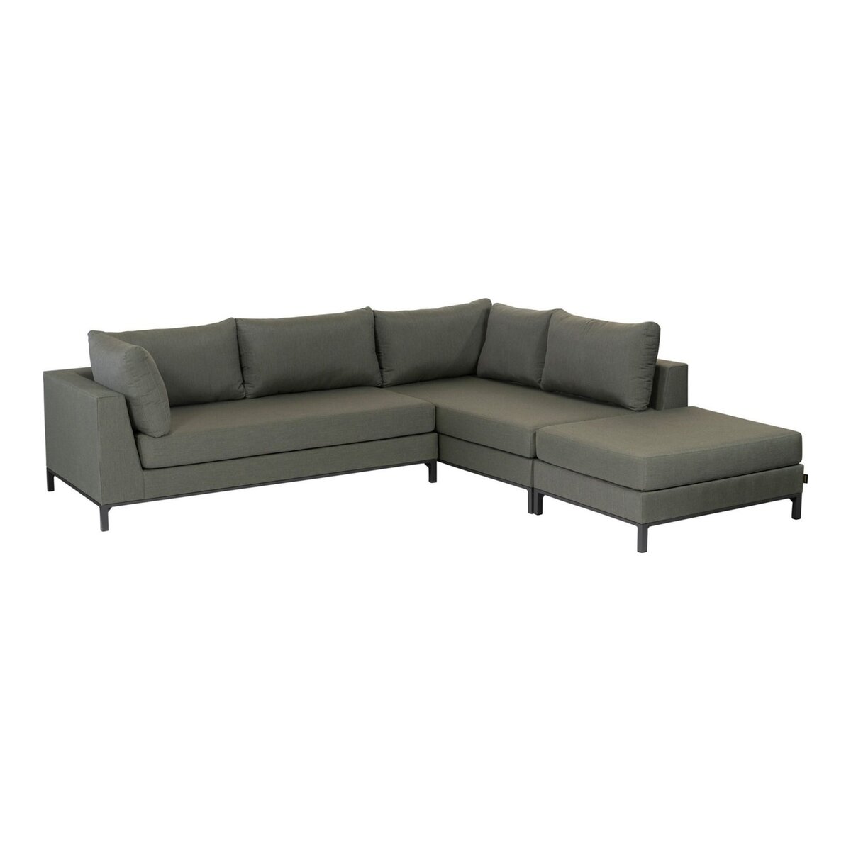Gartenecksofa Sicilie - Aluminium & Outdoor-Stoff Grün, Rechts