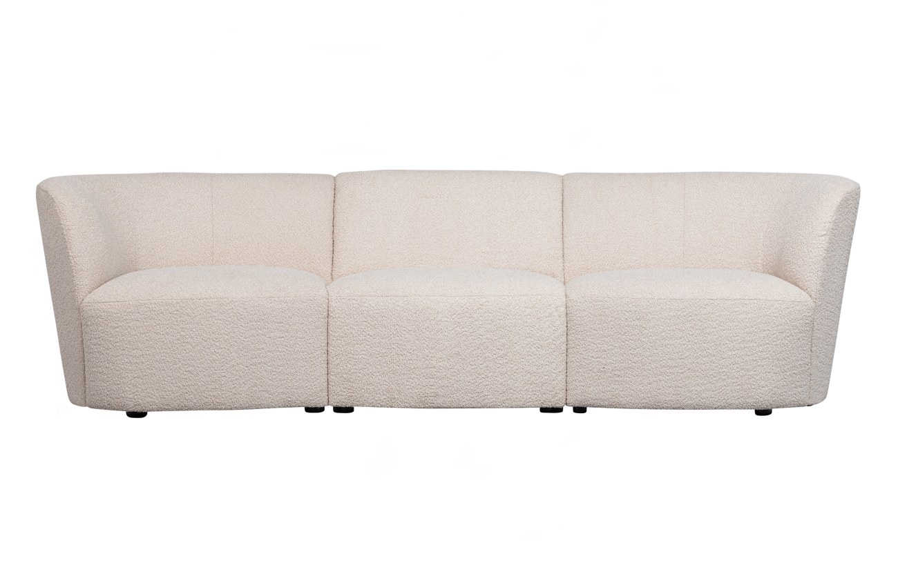 Modulsofa Coco 1-Sitzer aus Boucle-Stoff, Creme