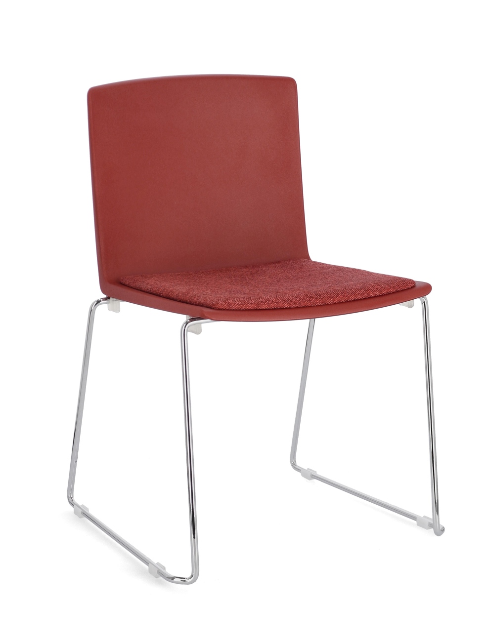 Der Esszimmerstuhl Giulia überzeugt mit seinem modernen Stil. Gefertigt wurde er aus Kunststoff, welches einen roten Farbton besitzt. Das Gestell ist aus Metall und hat eine silberne Farbe. Der Stuhl besitzt eine Sitzhöhe von 46 cm.