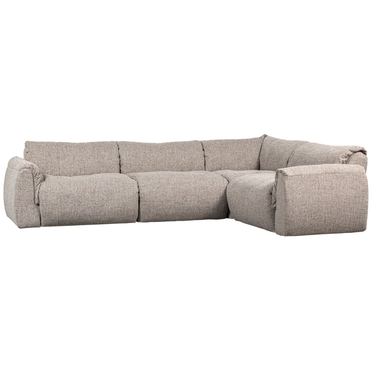 Ecksofa Baggy aus Melange-Stoff Rechts, Natur Ecksofa Baggy aus Melange-Stoff Rechts, Natur