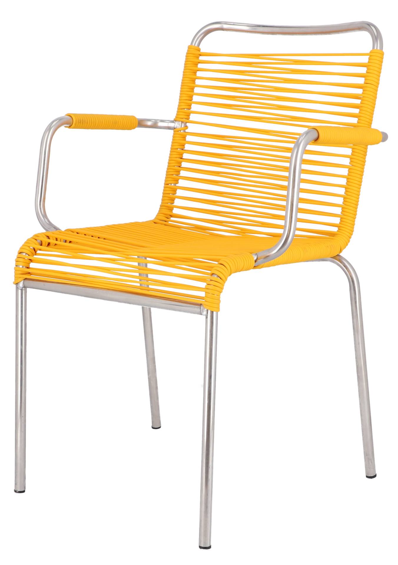 Stapelsessel Spaghetti aus Aluminium, Gelb Stapelsessel Spaghetti aus Aluminium, Gelb