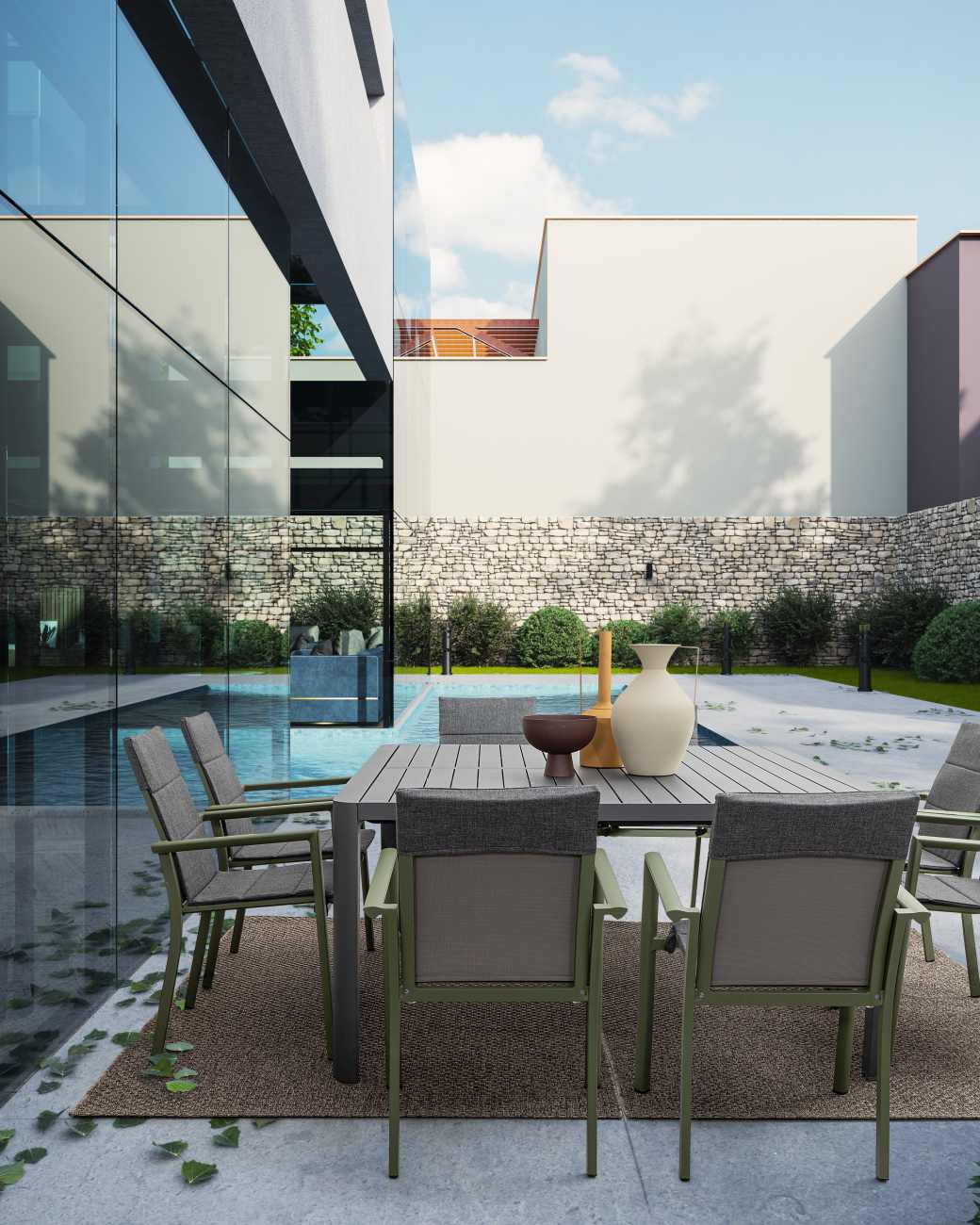 Auflage für Gartenstuhl Konnor, Dunkelgrau