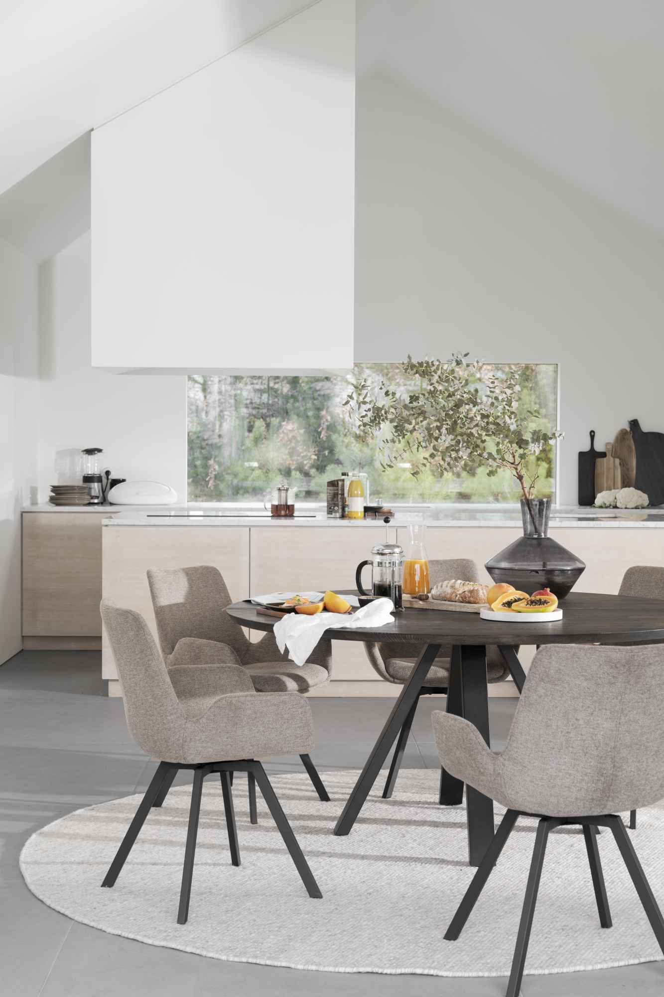 Stuhl Norwell 2er Set mit Drehfunktion, Beige – überzeugt mit zeitlosem Stil.