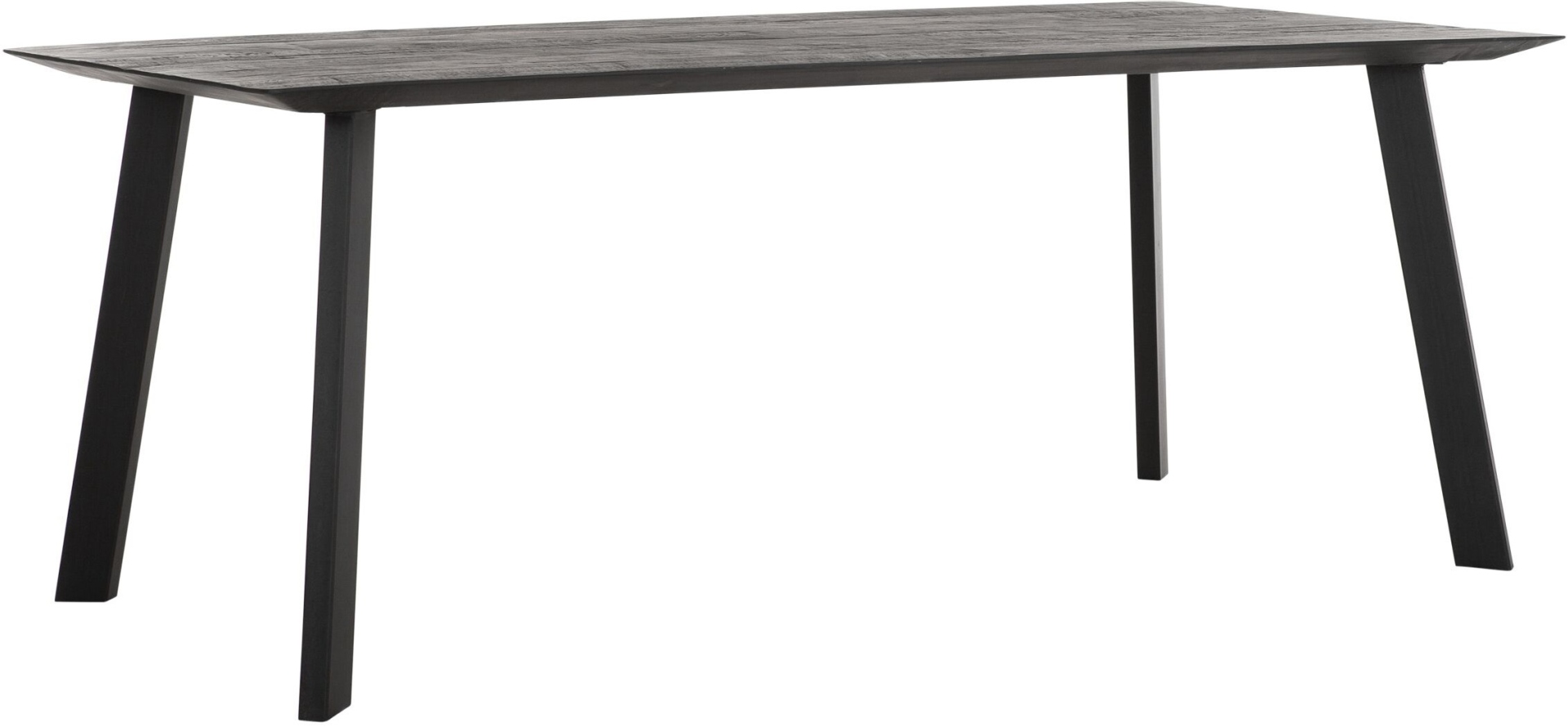Der Esstisch Shapes überzeugt mit seinem modernem aber auch massivem Design. Gefertigt wurde der Tisch aus recyceltem Teakholz, welches einen schwarzen Farbton besitzt. Das Gestell ist aus Metall und ist Schwarz. Der Tisch hat eine Länge von 200 cm.