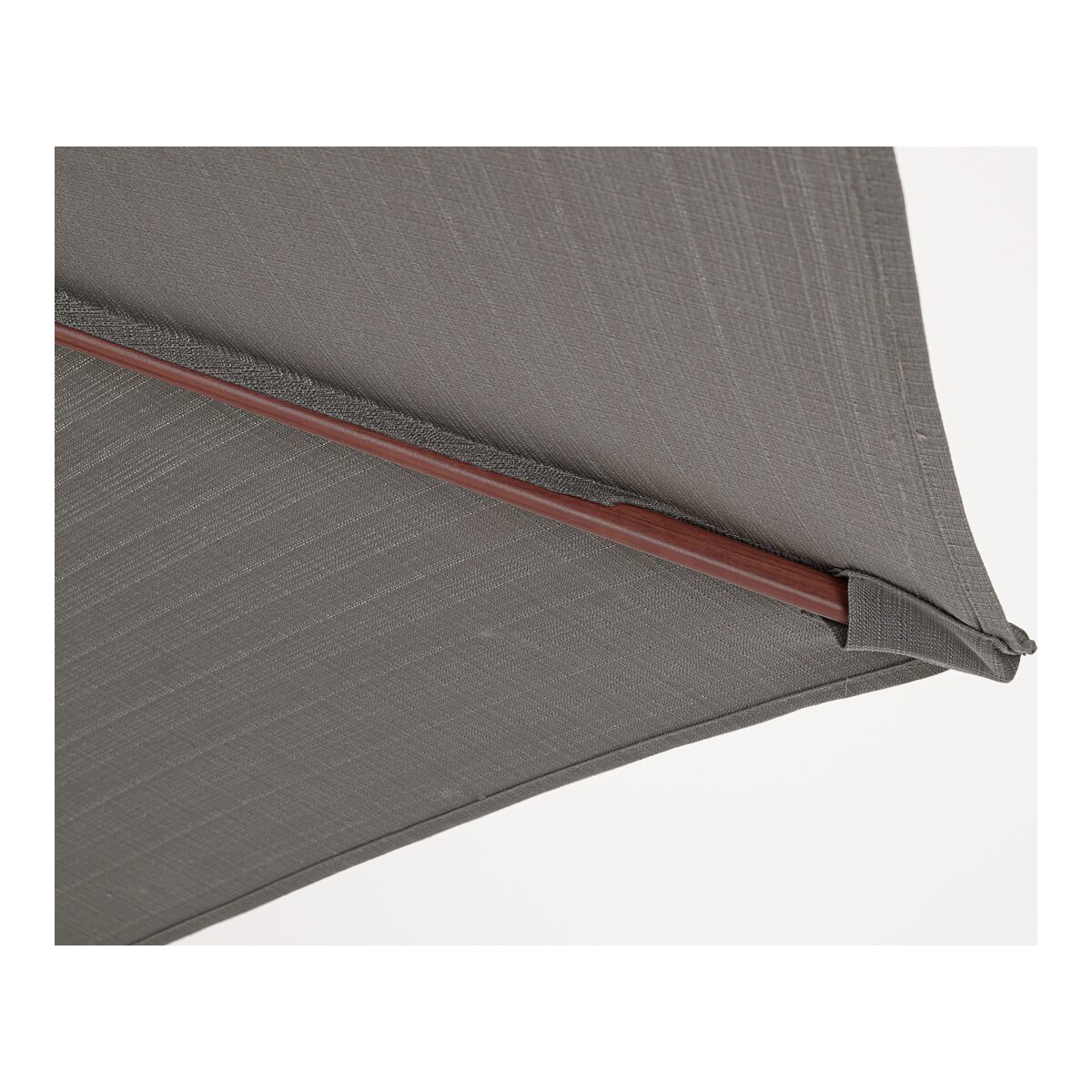 Sonnenschirm Palinuro - Metall Naturbraun in Holzoptik, Polyester-Stoff Dunkelgrau, Ø 300 cm