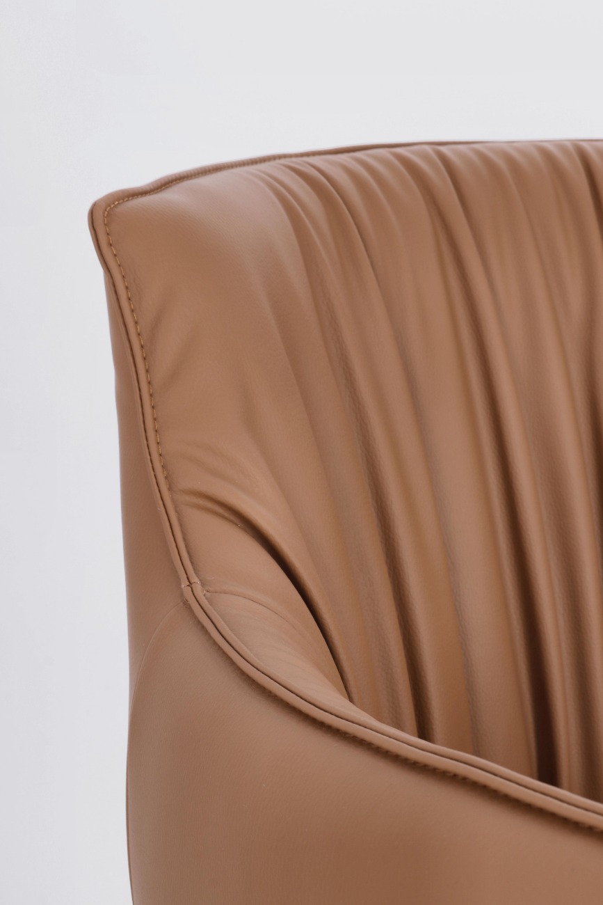 Drehsessel Vermont aus Kunstleder, Cognac