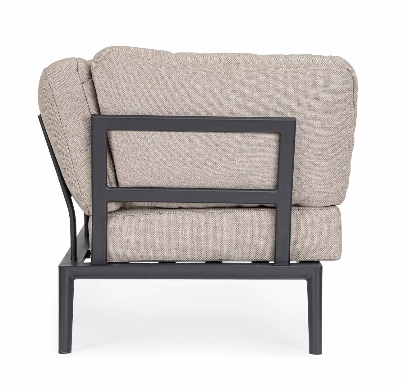 Gartenmodulsofa Gerald aus Aluminium Eck-Element, Anthrazit