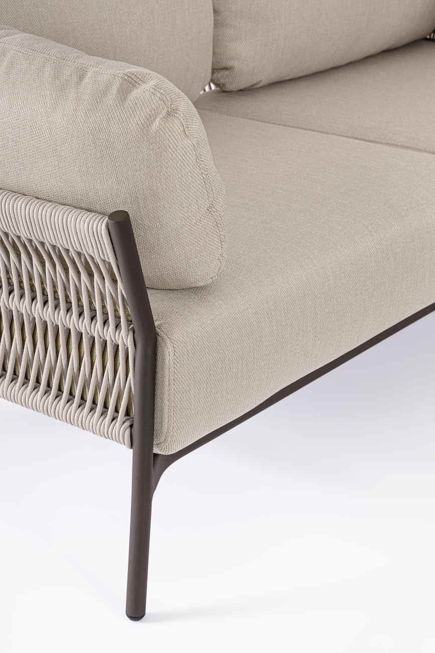 Sofa Pardis aus Aluminium, Raven