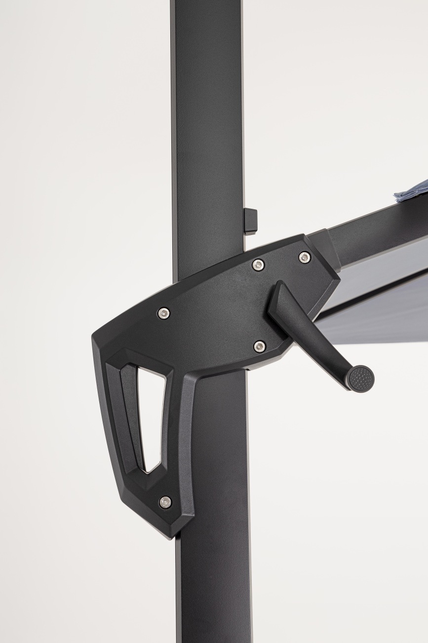 Sonnenschirm Vega aus Aluminium 3x4 m, Hellgrau