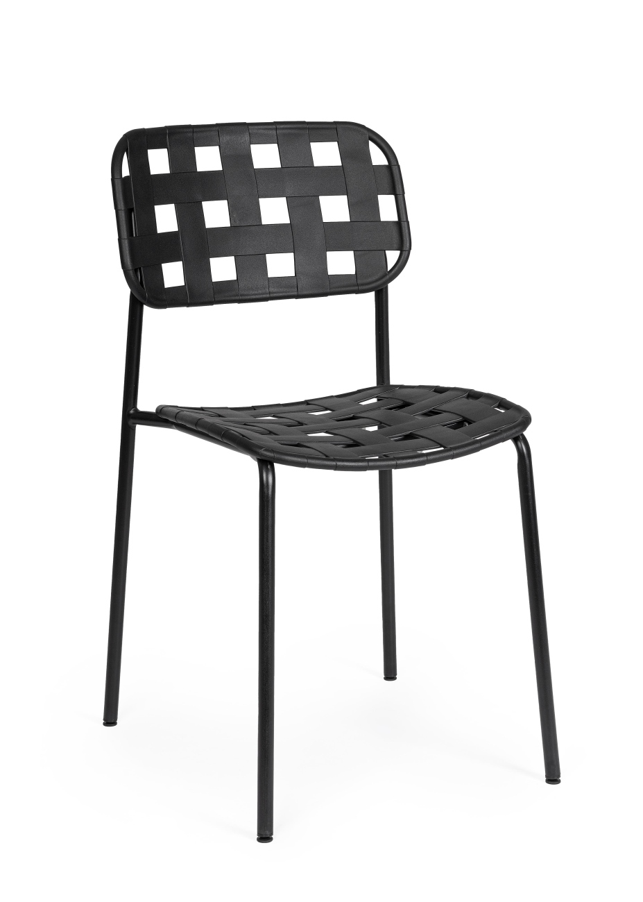 Gartenstuhl Clover aus Metall, Schwarz Gartenstuhl Clover 4er-Set aus Metall, Schwarz