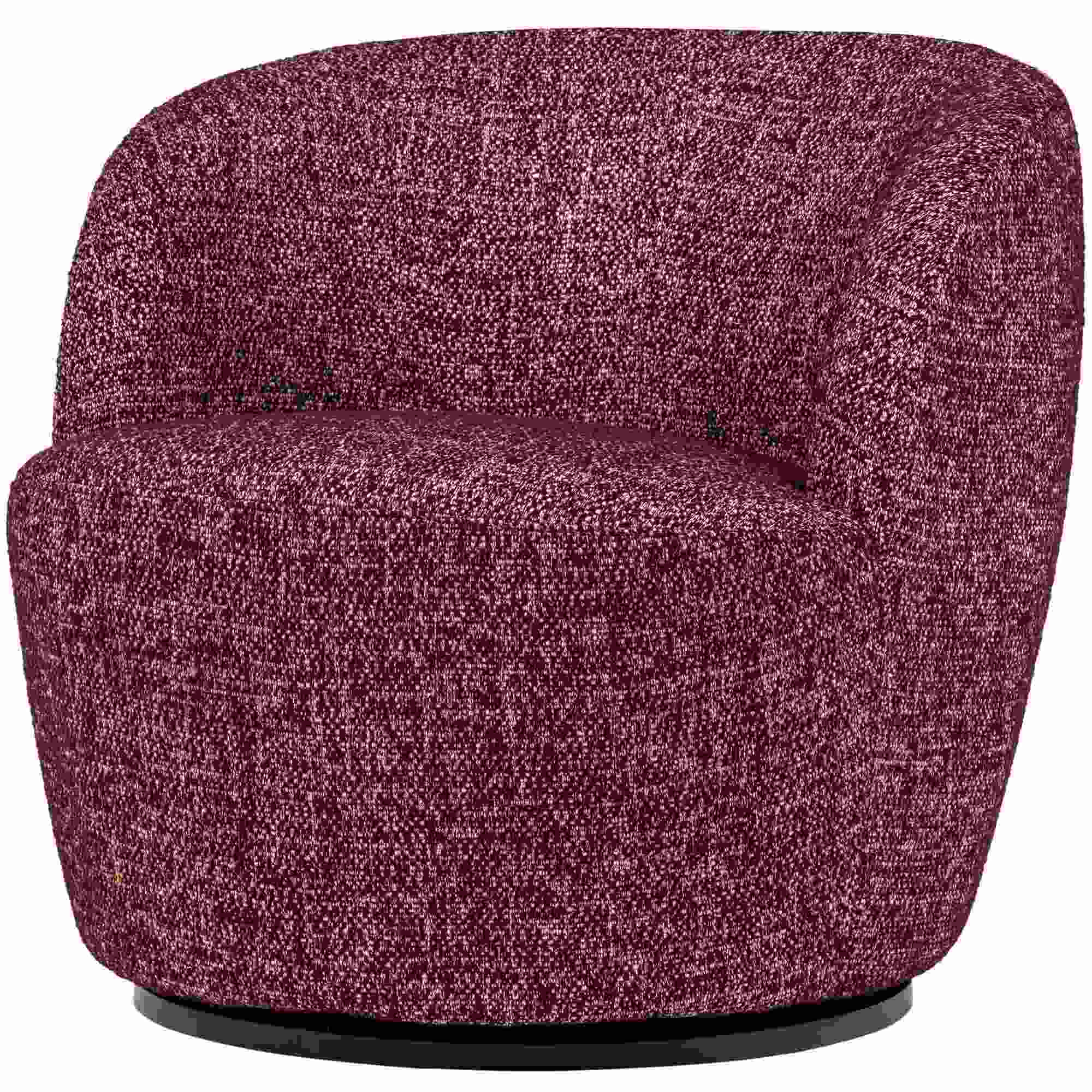 Drehsessel Serra in Burgunderrot - gemütlicher Relaxsessel aus Melange-Stoff