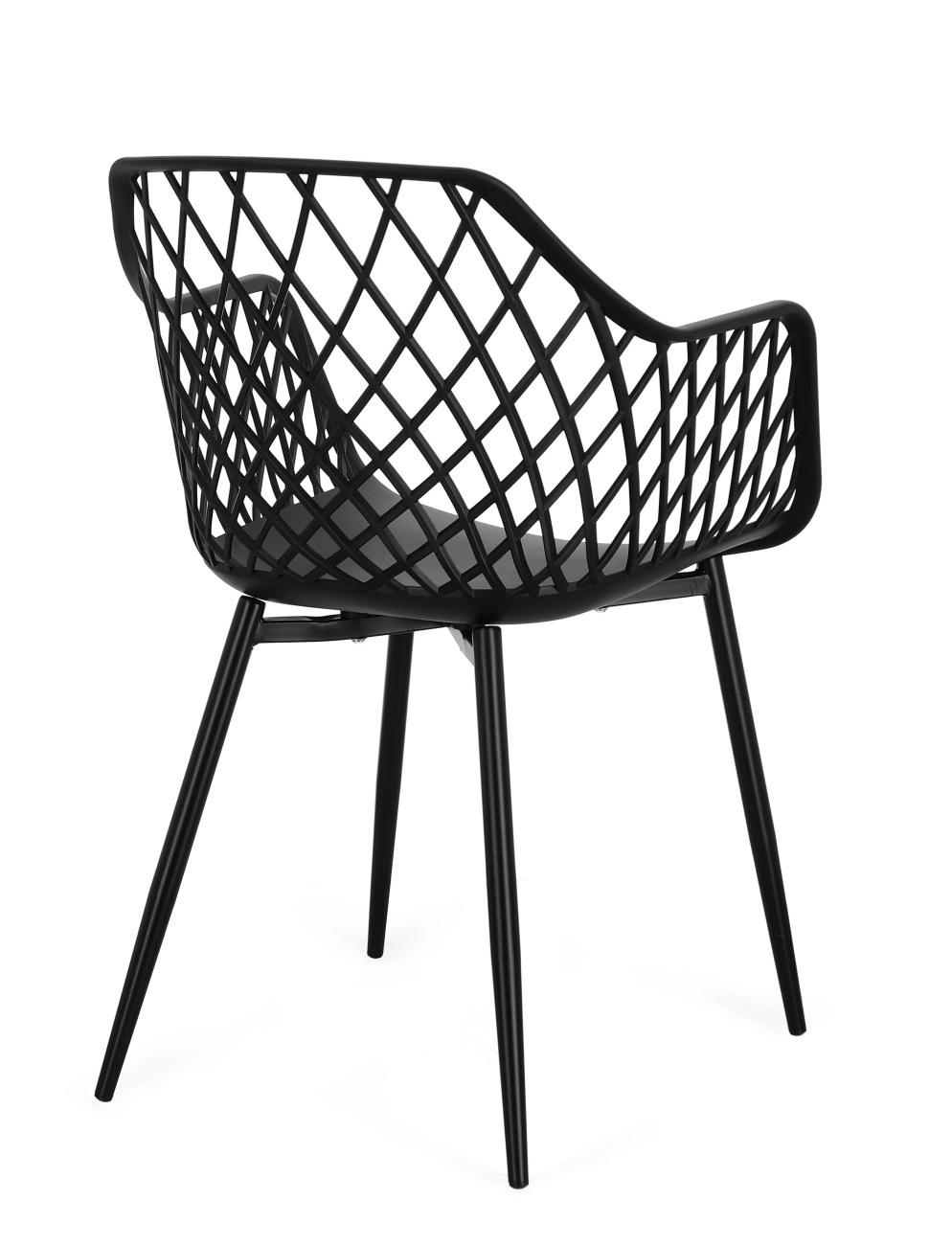 Esszimmerstuhl Optik 4er-Set aus Kunststoff, Schwarz