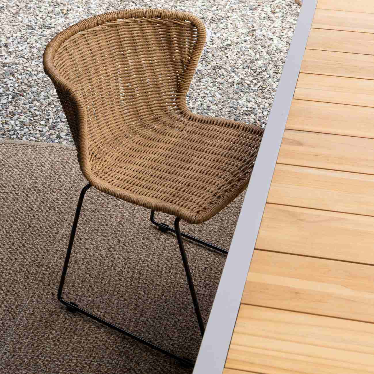 Gartenstuhl Wings aus Rattan-Seil, 2er-Set, Natur