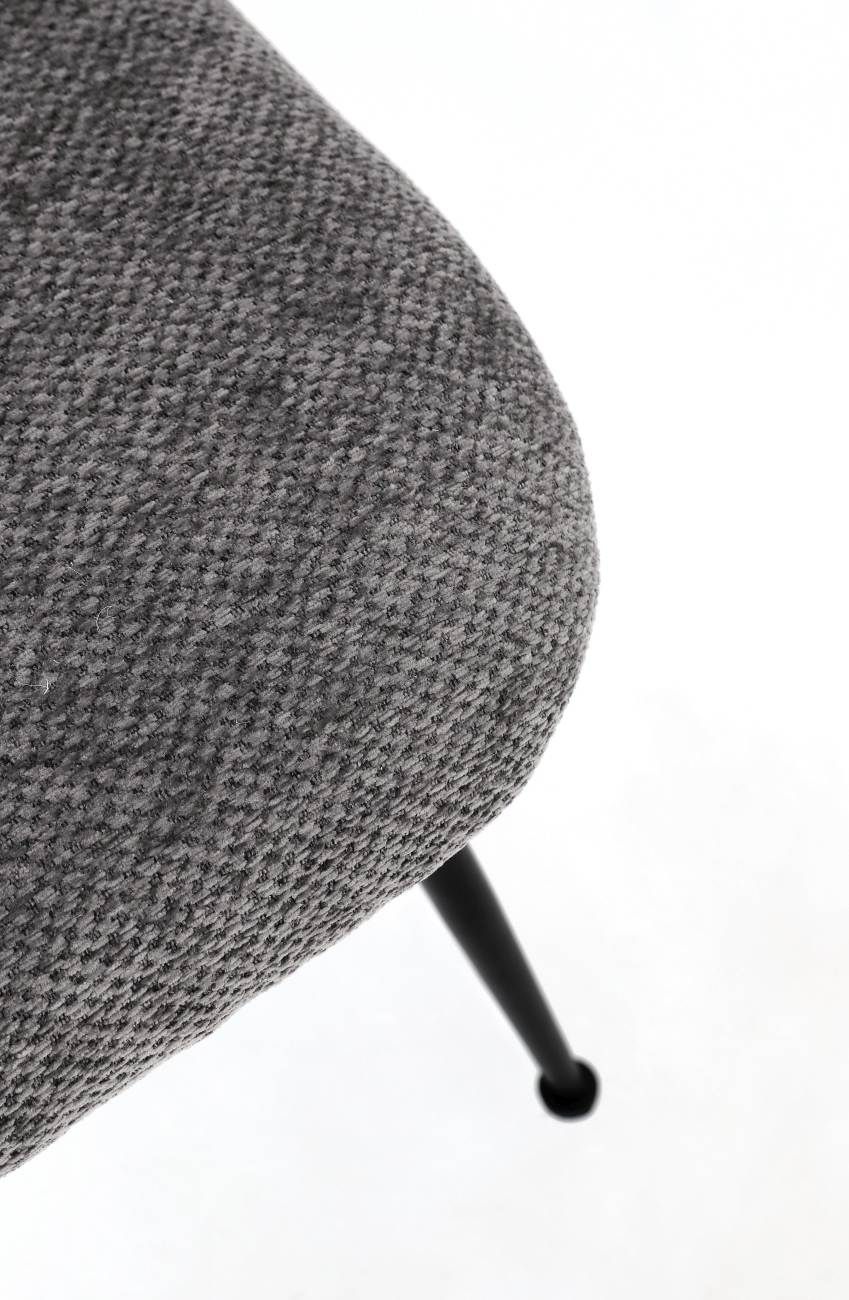 Esszimmerstuhl Gesien aus Chenille-Stoff, Dunkelgrau