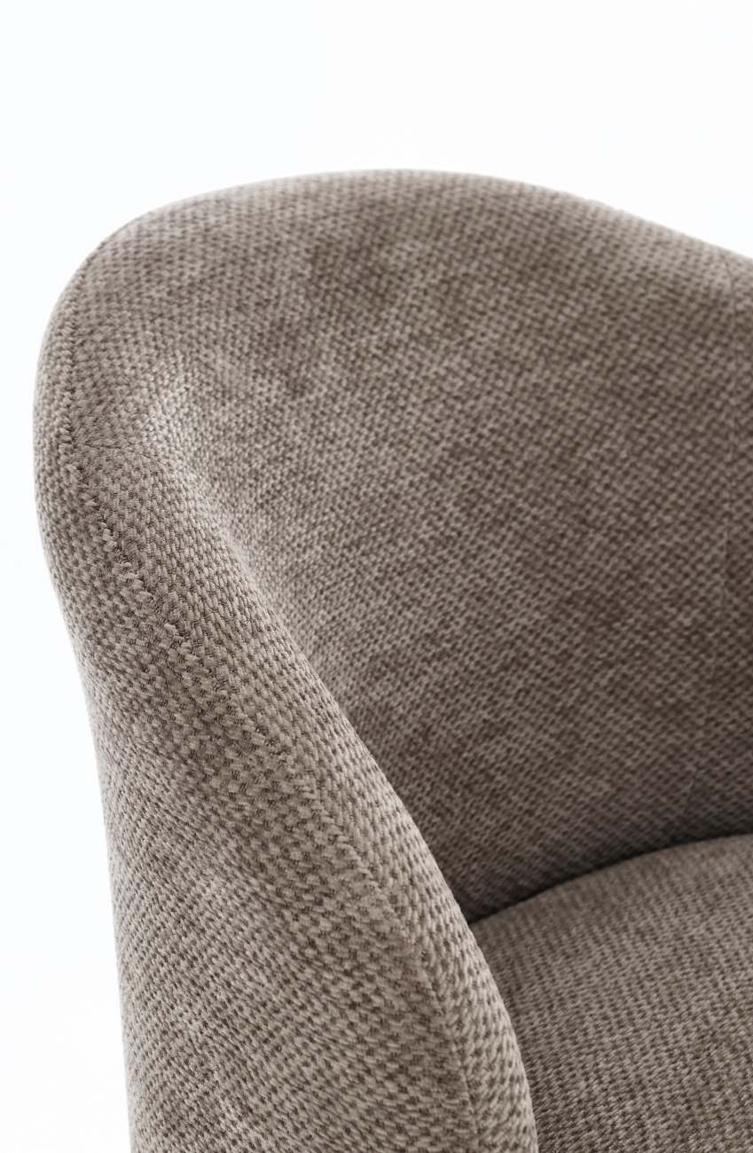 Esszimmerstuhl Gesien aus Chenille-Stoff, Braun