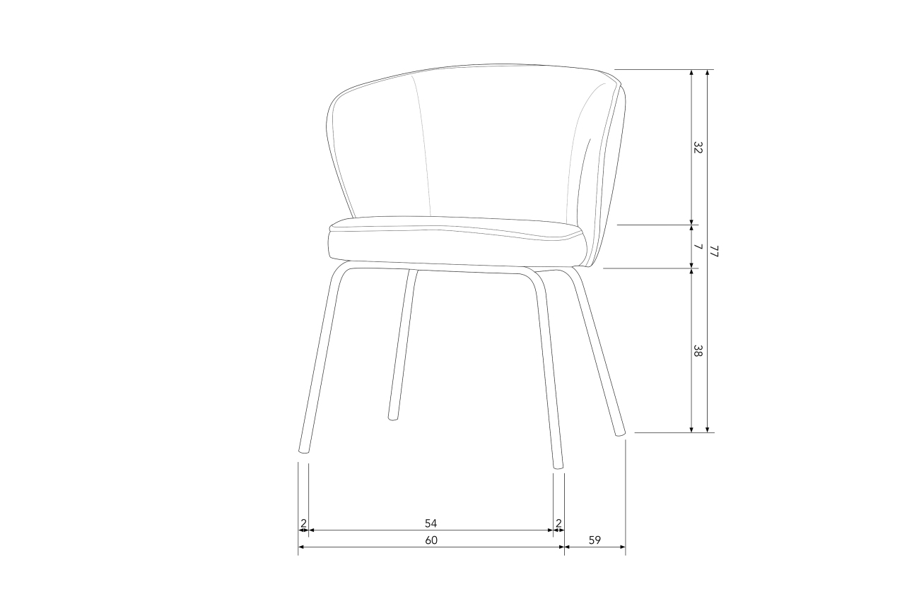 Der Esszimmerstuhl Admit überzeugt mit seinem modernen Design. Gefertigt wurde er aus Boucle Stoff, welcher einen Beigen Farbton besitzt. Das Gestell ist aus Metall und hat eine schwarze Farbe. Der Sessel besitzt eine Sitzhöhe von 48.