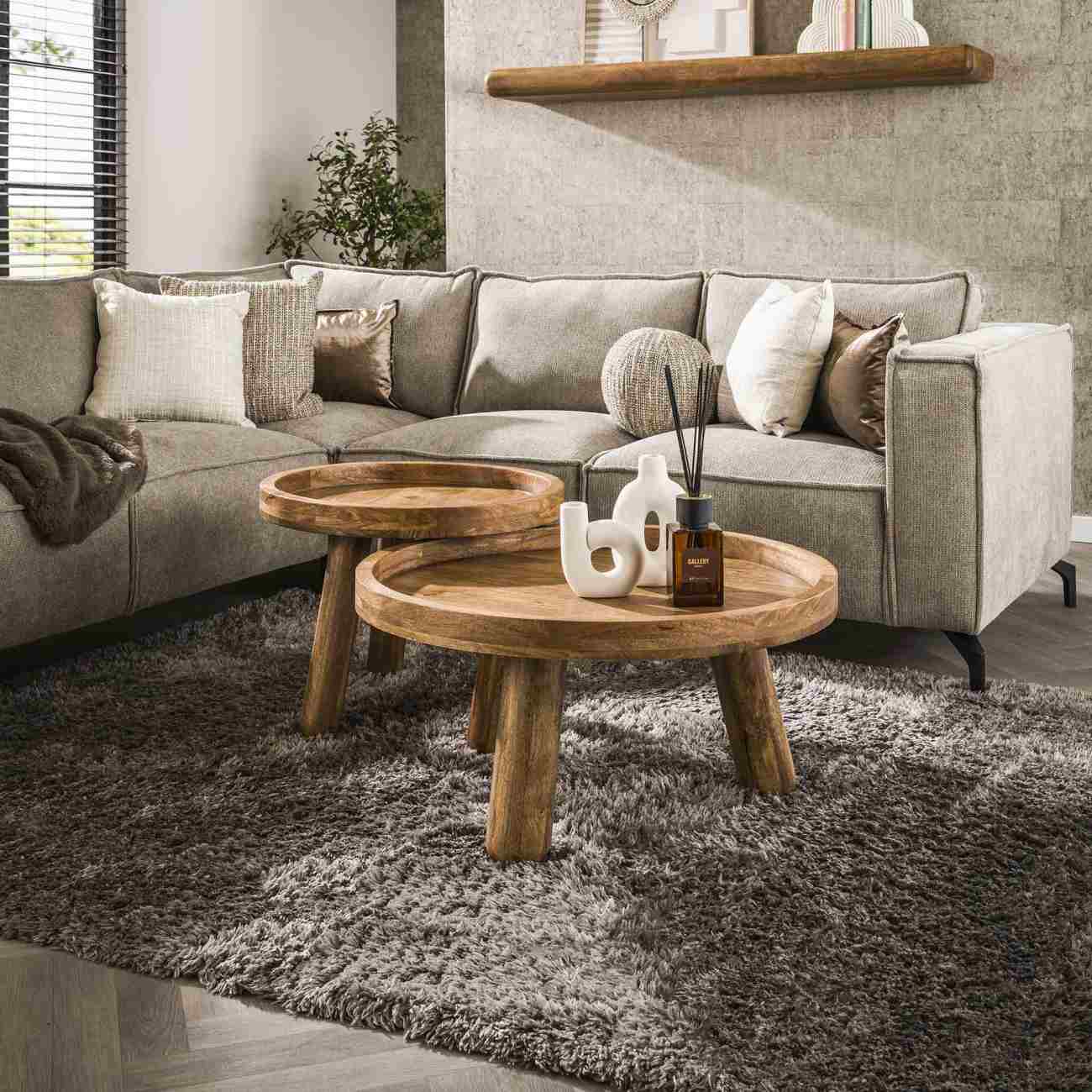 Couchtisch 2er-Set aus Mangoholz