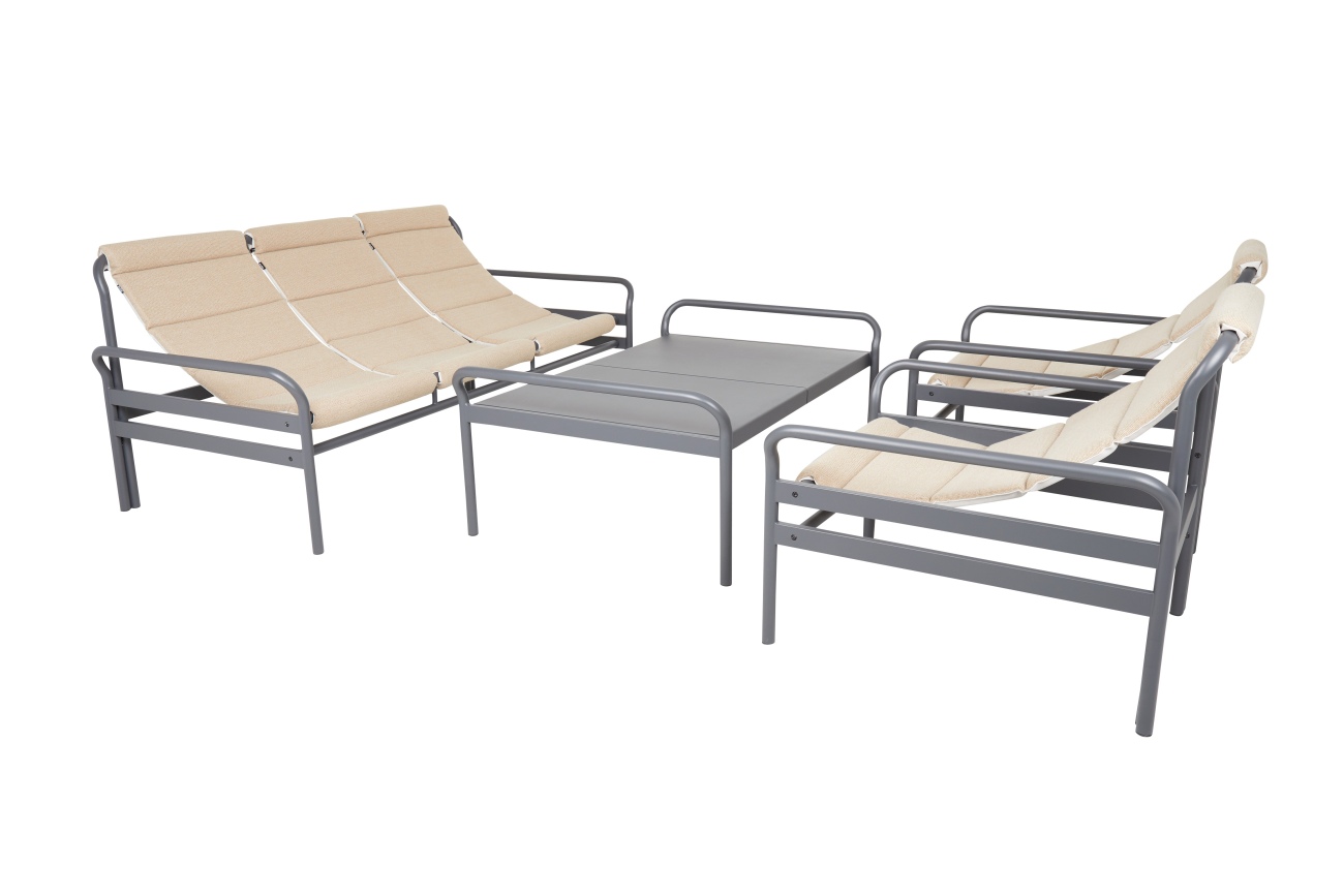 Gartencouchtisch Sling aus Aluminium, Anthrazit