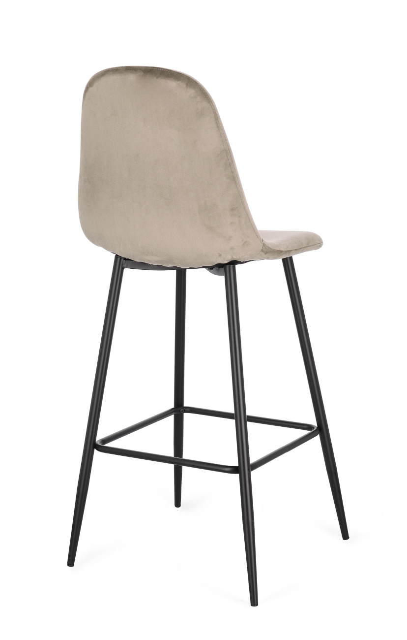 Barhocker New Irelia 2er- Set aus Samt, Taupe