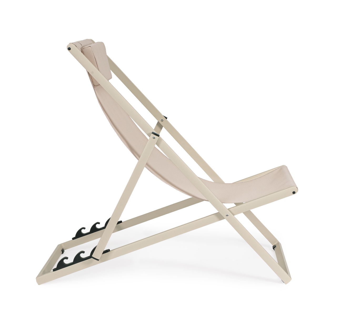 Liegestuhl Taylor Deckchair aus Aluminium und Textilene, Whisper
