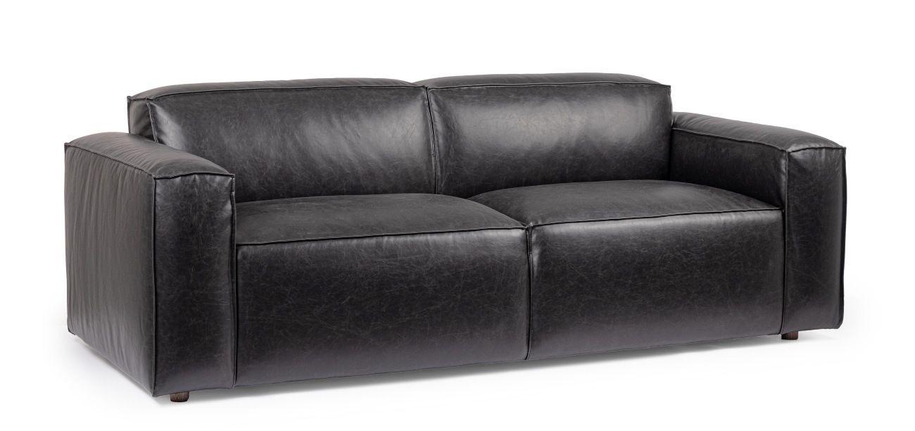 Sofa Joseph aus Kunstleder, Schwarz Sofa Joseph aus Kunstleder, Schwarz