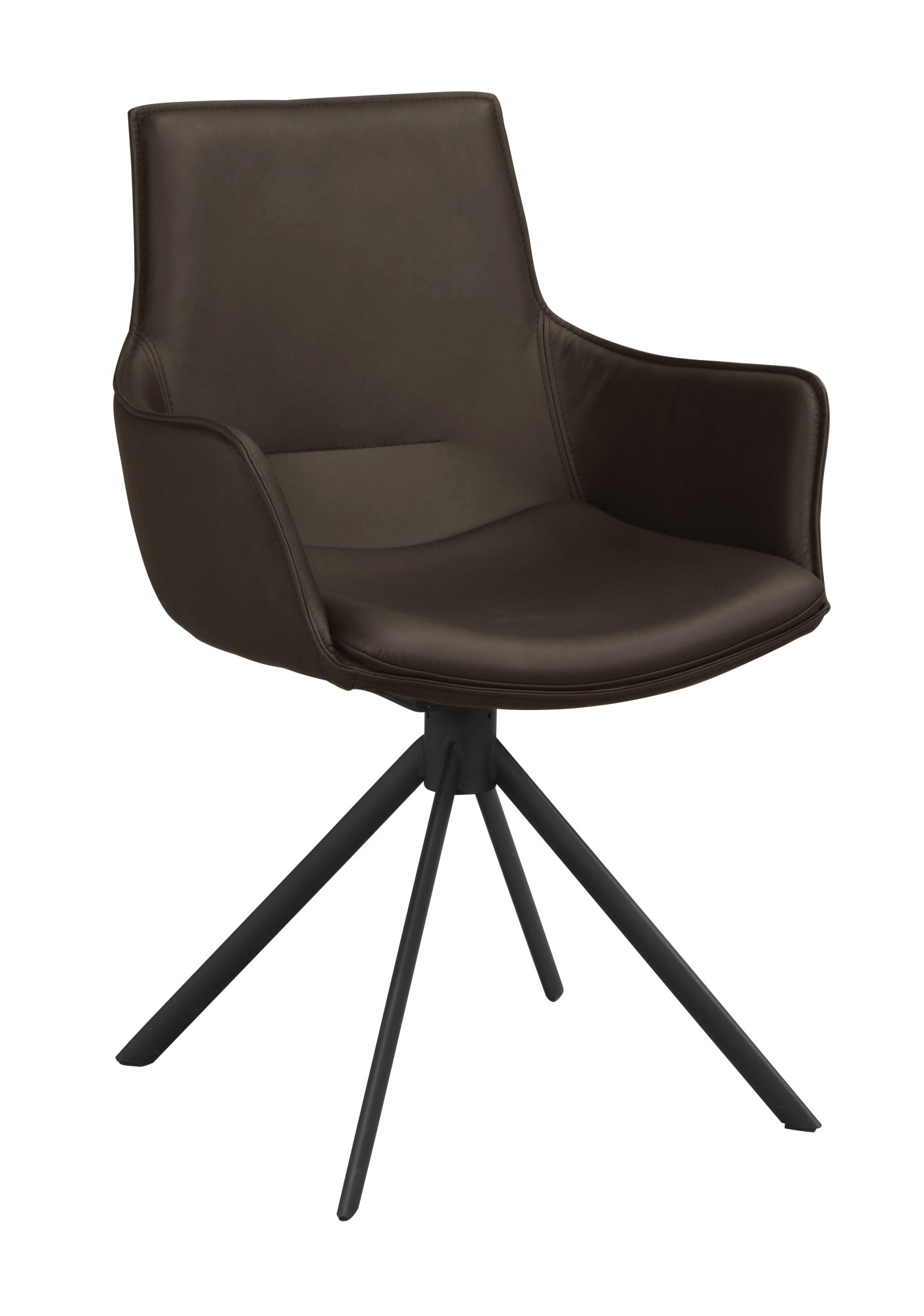 Stuhl Lowell 2er Set Drehgestell mit Armlehnen, Leder Braun – stilvoller Blickfang für Ihr Zuhause. Stuhl Lowell 2er Set Drehgestell mit Armlehnen, Leder Braun