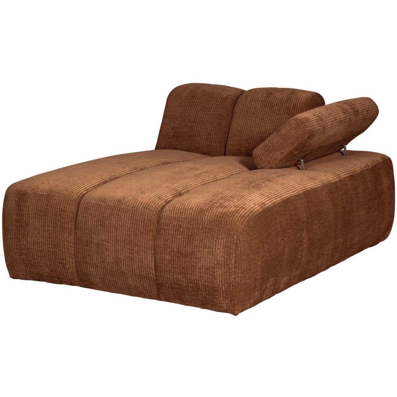 Modulsofa Mojo Flachcord Chaiselongue-Rechts, Rostbraun