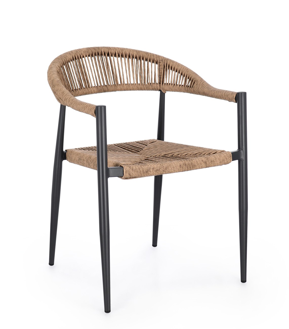 Gartenstuhl Jandia aus Aluminium, Anthrazit / Natur Gartenstuhl Jandia aus Aluminium, Anthrazit / Natur