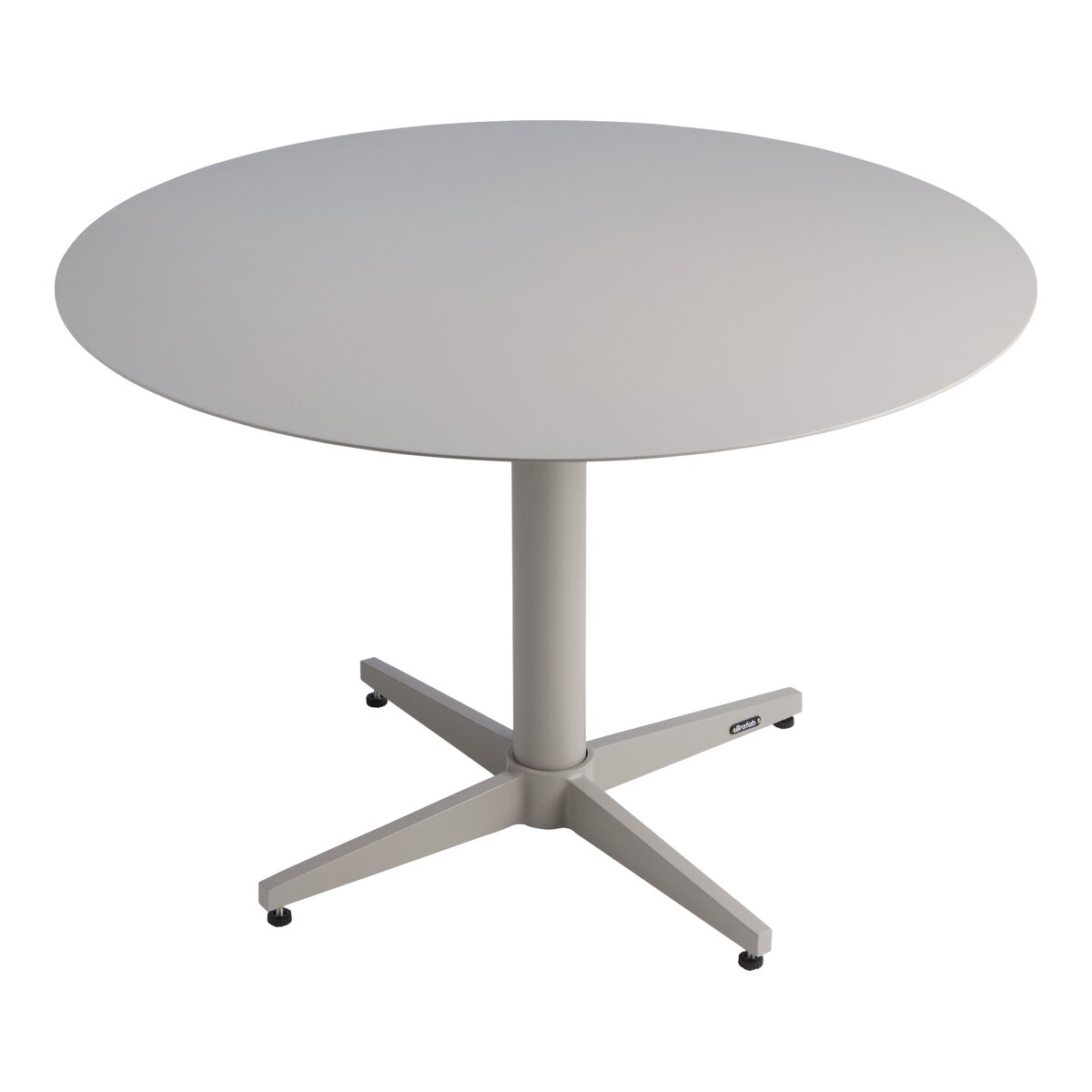 Gartencouchtisch Mill von Brafab aus Aluminium, modern, hellgrau, rund Ø75 cm