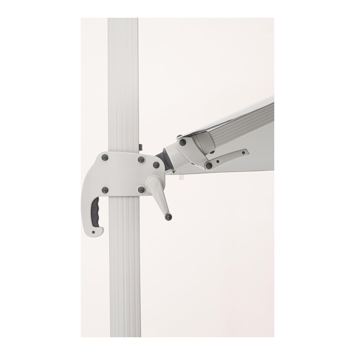 Ampelschirm Saragozza - Aluminium & Polyester-Stoff, Grau, 3x4 m