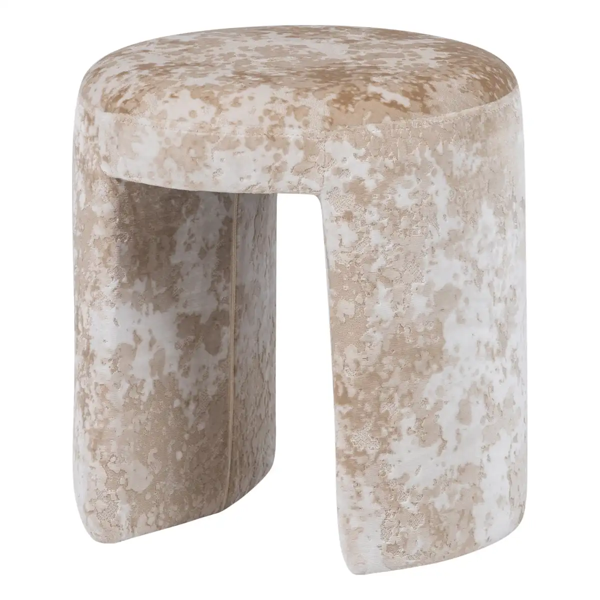 Polsterhocker Charlie - Strukturstoff Beige