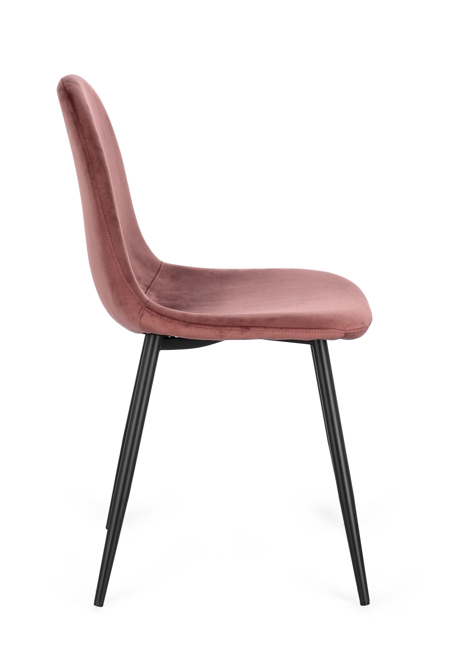 Esszimmerstuhl New Irelia 4er-Set aus Samt, Rosa