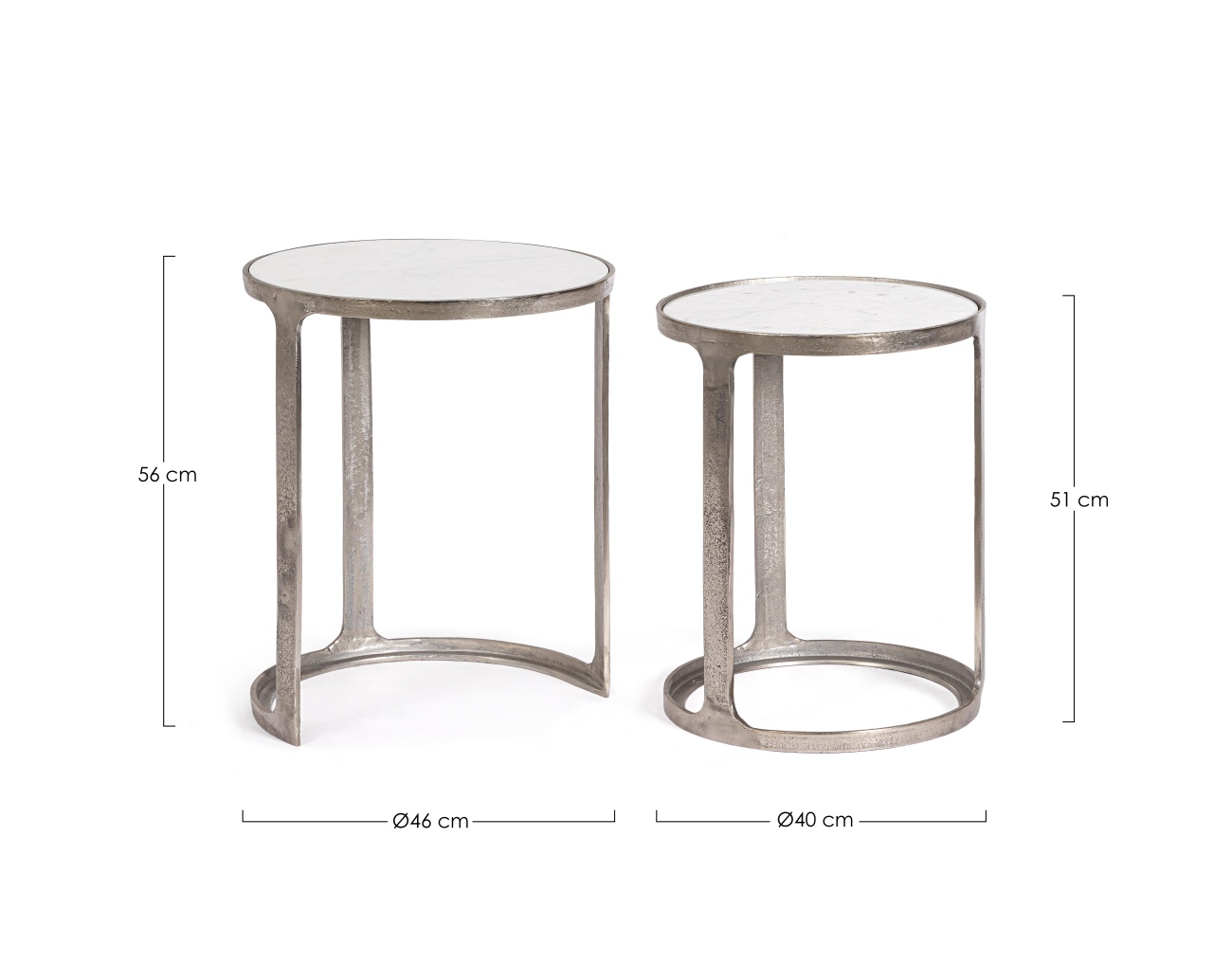 Beistelltisch Janira 2er-Set, Rund