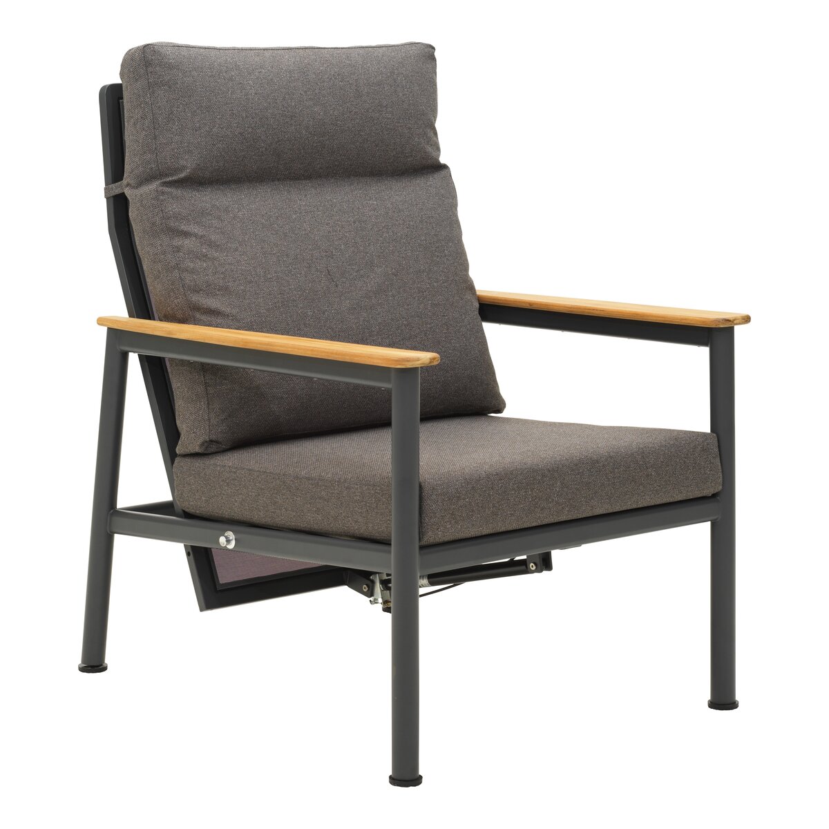 Gartensessel Gordon Anthrazit - Aluminium & Outdoor-Stoff, verstellbare Lehne