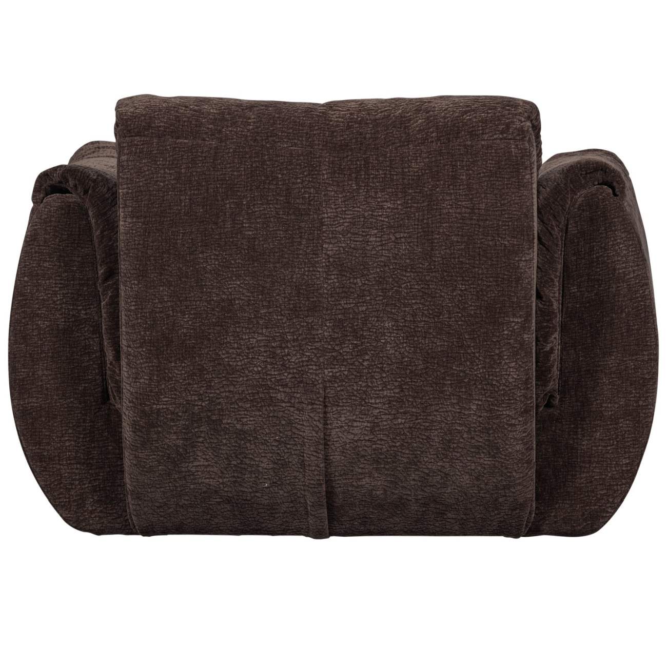 Drehsessel Baggy aus 3D-Chenille-Stoff, Dunkelbraun