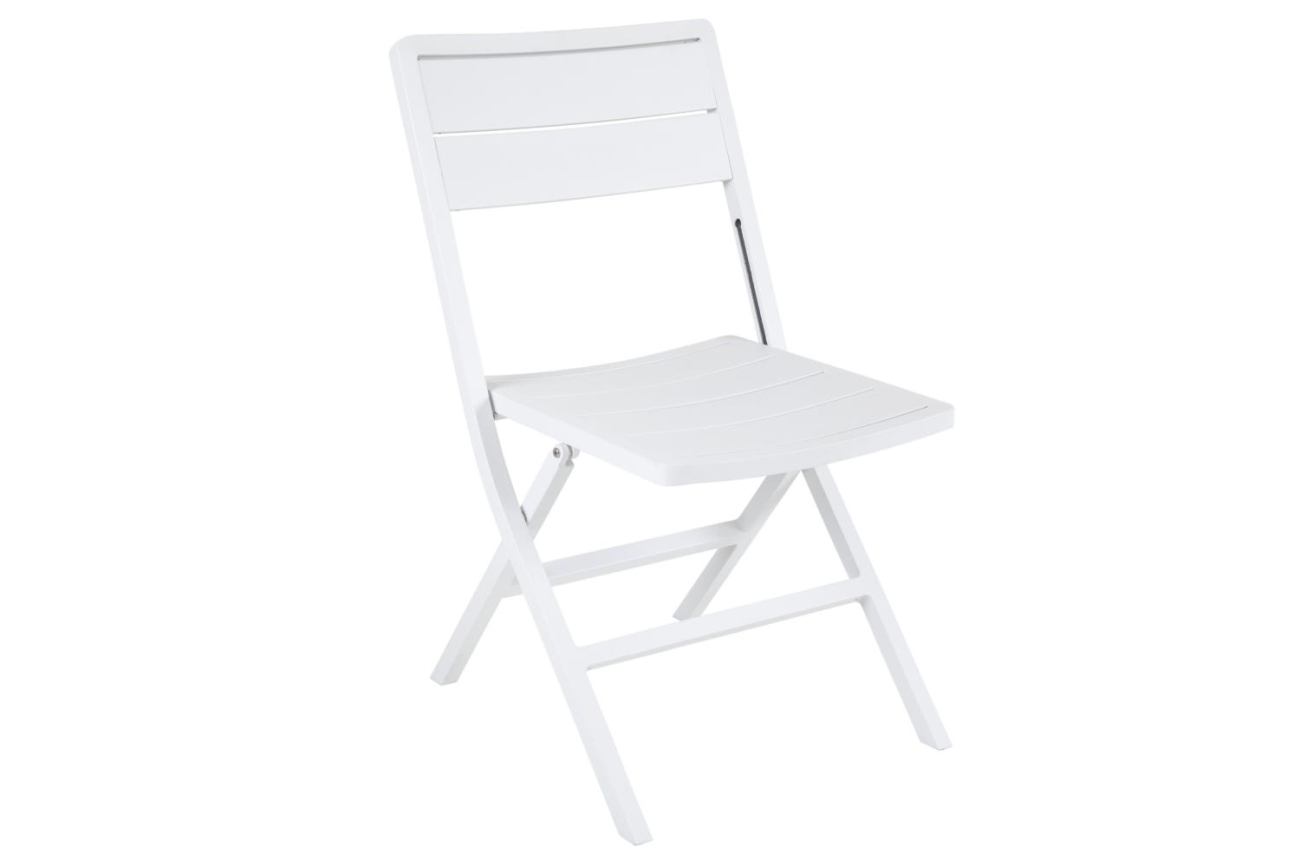 Der Gartenstuhl Wilkie überzeugt mit seinem modernen Design. Gefertigt wurde er aus Metall, welches einen weißen Farbton besitzt. Das Gestell ist aus Metall und hat eine weiße Farbe. Die Sitzhöhe des Stuhls beträgt 44 cm.