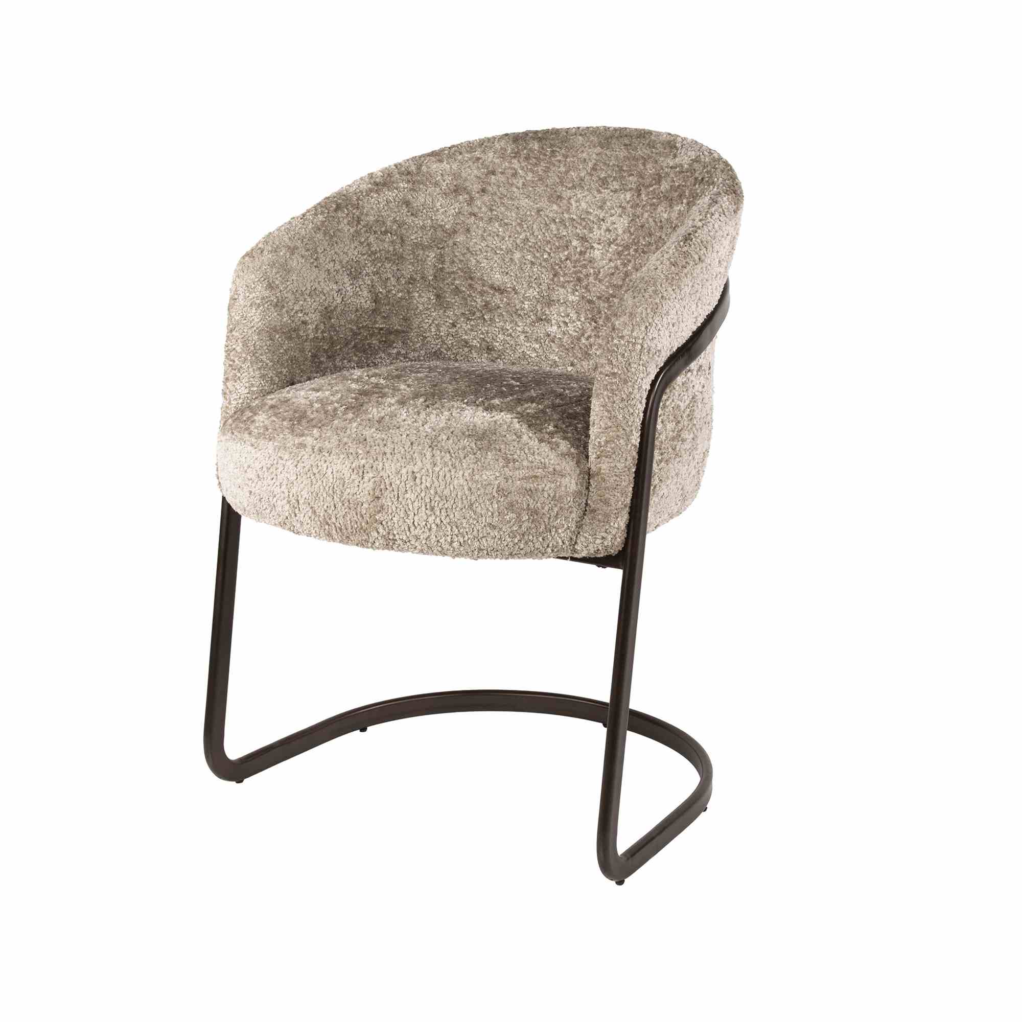 Armstuhl Yawe 2er-Set mit Schwinggestell, Teddy-Stoff, Sand