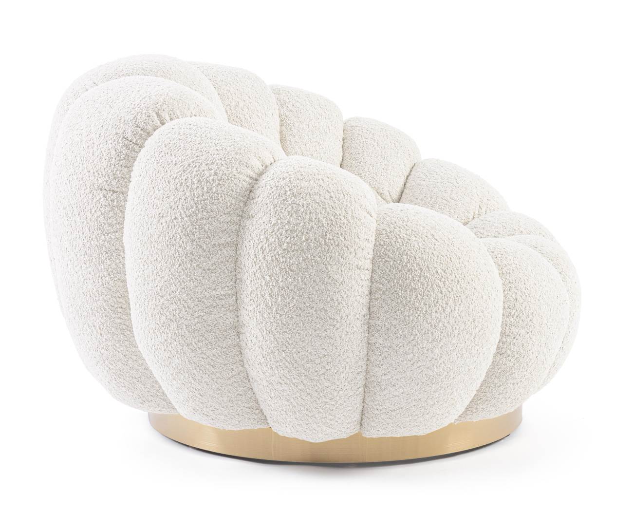 Drehsessel Florel aus Boucle-Stoff, Natur