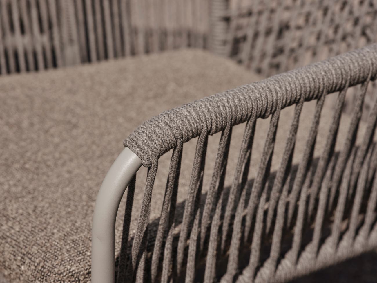 Gartenstuhl Vira mit Kissen, Braun / Taupe