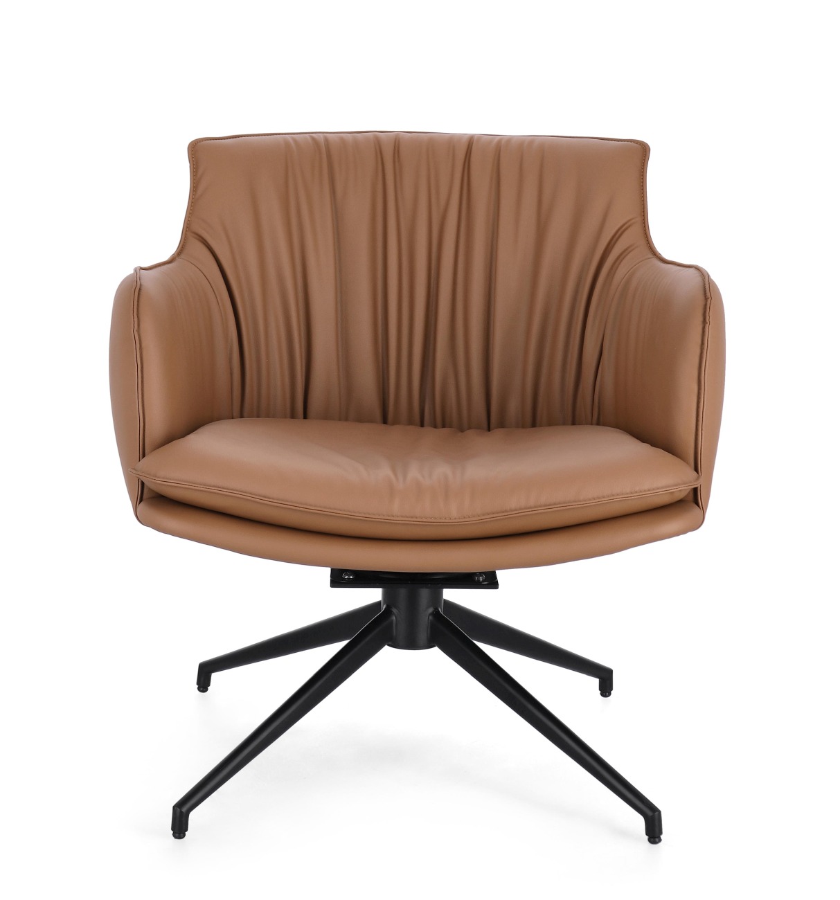 Drehsessel Vermont aus Kunstleder, Cognac