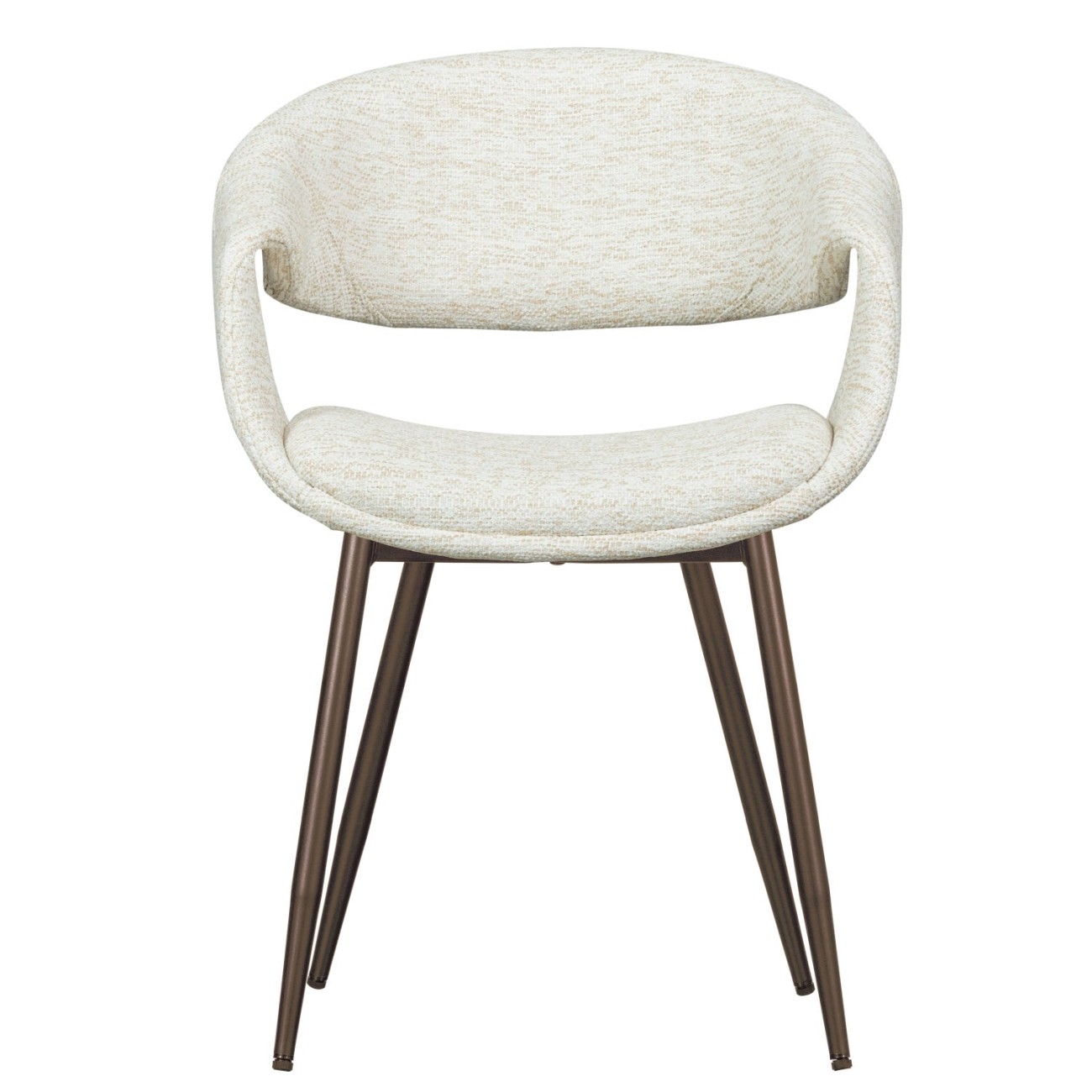 Esszimmerstuhl Yossi aus Webstoff, Natur / Kupfer