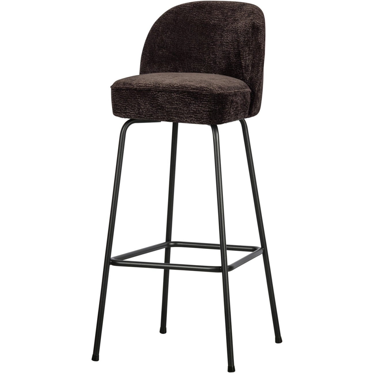 Barhocker Vogue aus Chenille-Stoff 80 cm, Dunkelbraun Barhocker Vogue aus Chenille-Stoff 80 cm, Dunkelbraun