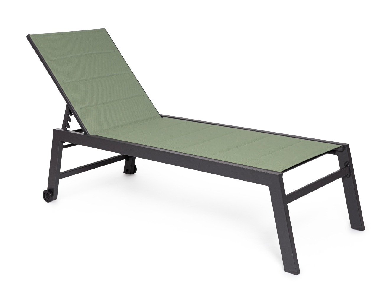 Gartenliege Hilde mit Rollen aus Aluminium, Grün Gartenliege Hilde mit Rollen aus Aluminium, Grün